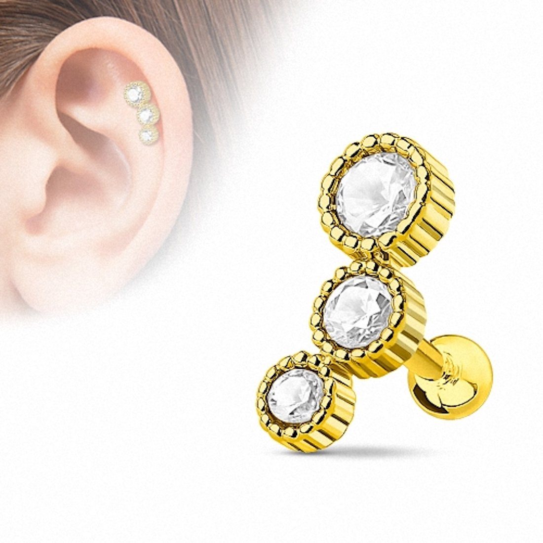 Taffstyle Piercing-Set Tragus Piercing mit 3