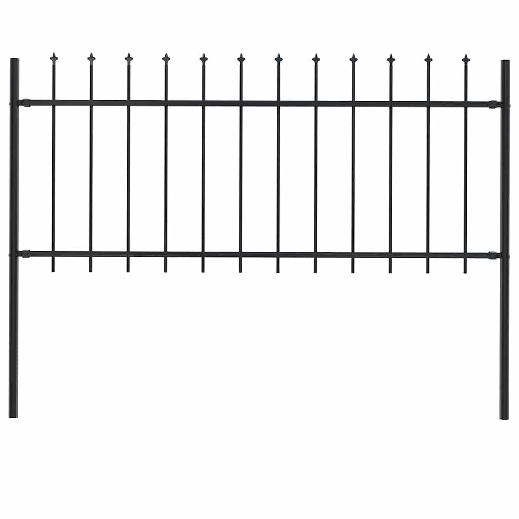 vidaXL Gartenzaun Gartenzaun mit Speerspitzen Stahl