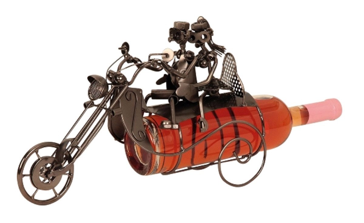 Mel-O-Design Weinflaschenhalter Wein Flaschenhalter Motorrad mit