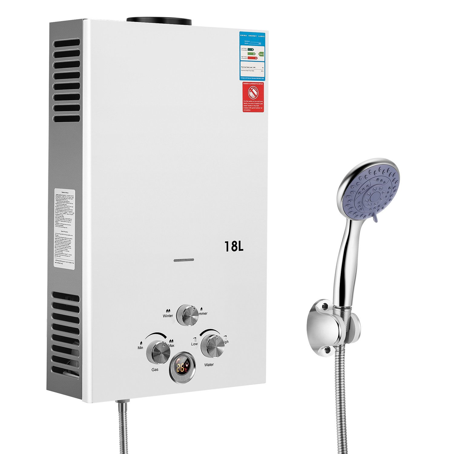 oyajia Durchlauferhitzer Flüssiggas Durchlauferhitzer LPG Warmwasserbereiter,