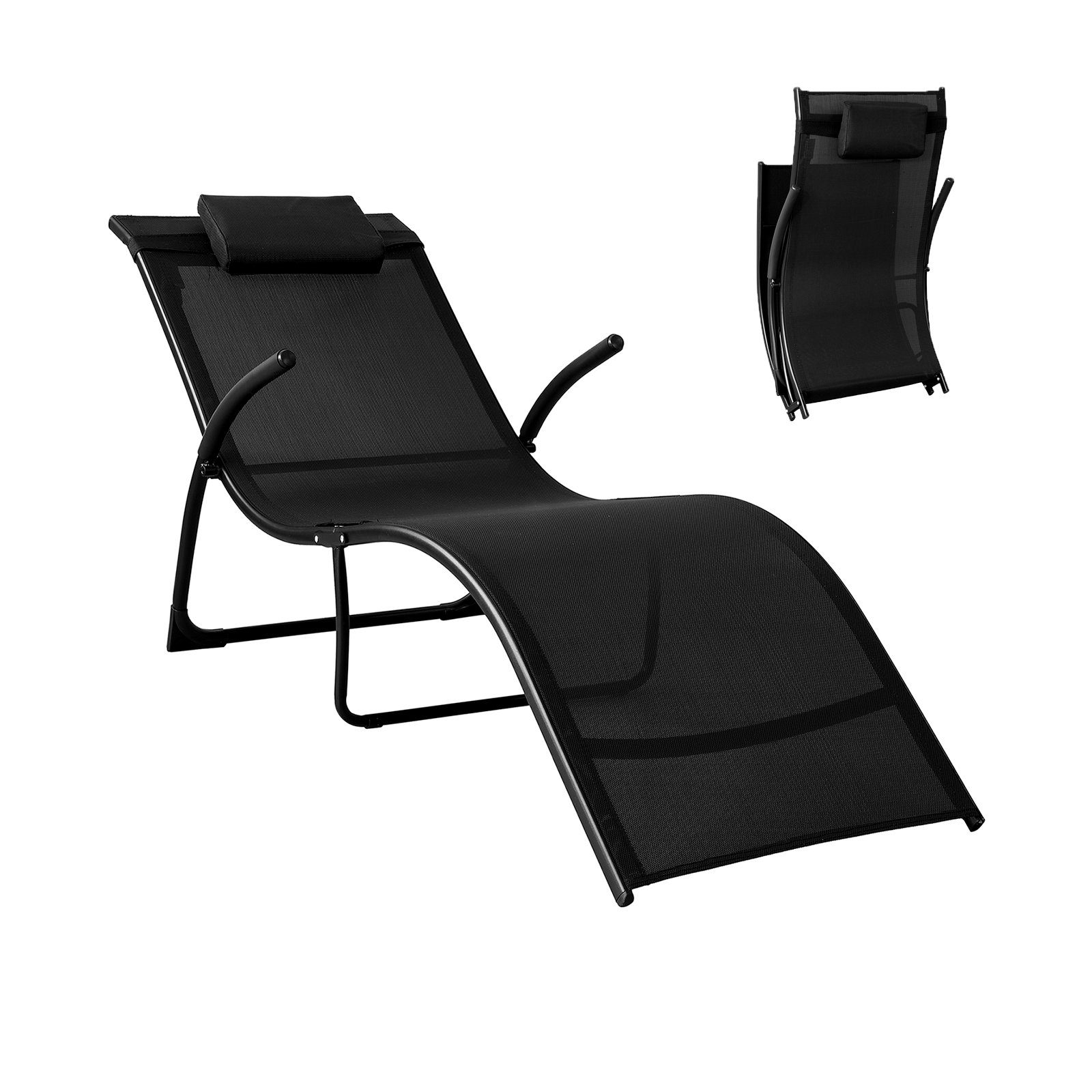 SoBuy Gartenliege OGS45, Sonnenliege klappbar Gartenliege