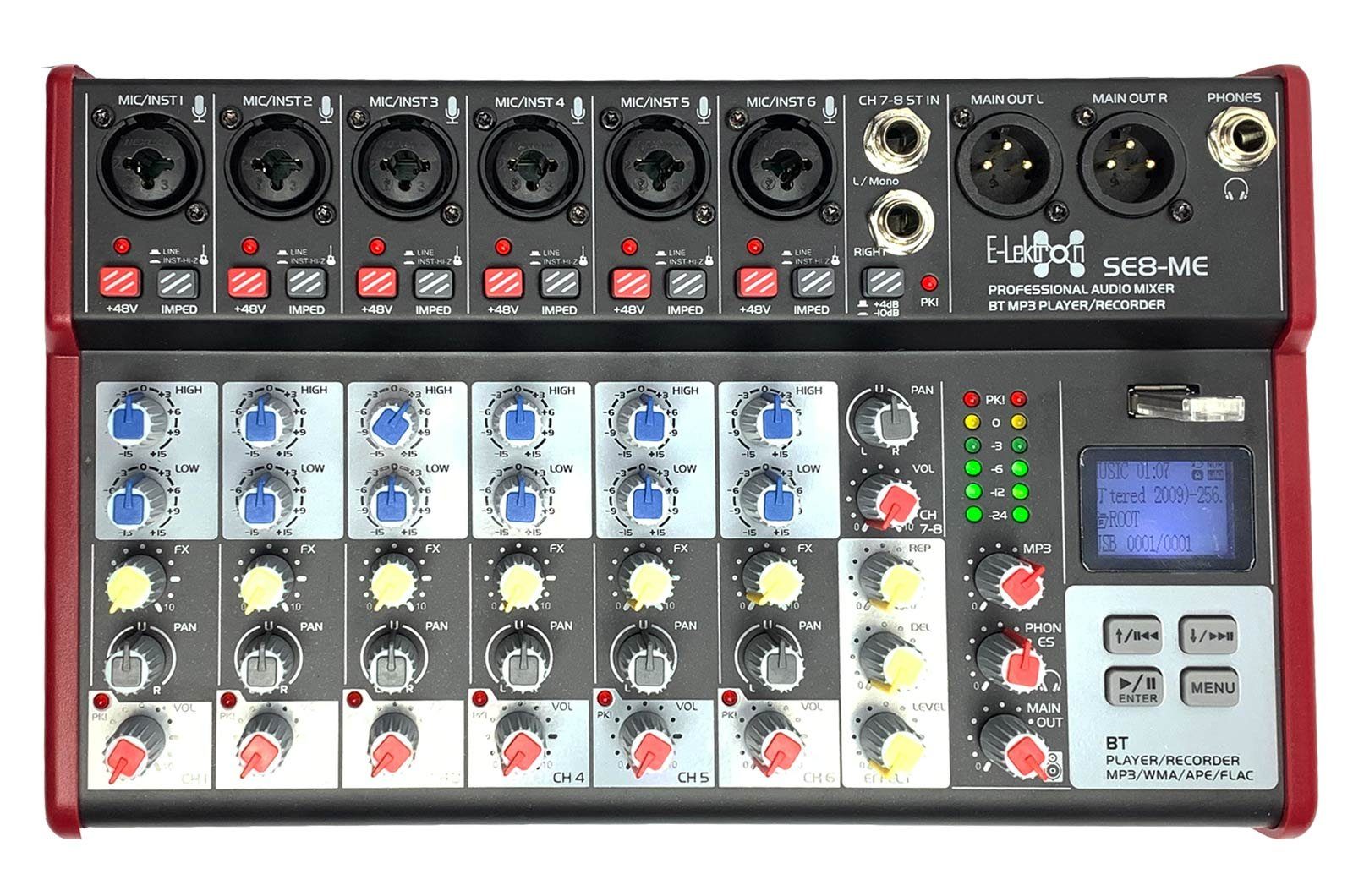 E-Lektron Mischpult SE- Live, (8-tlg), Mikrofon-/Instrument-Kanäle,