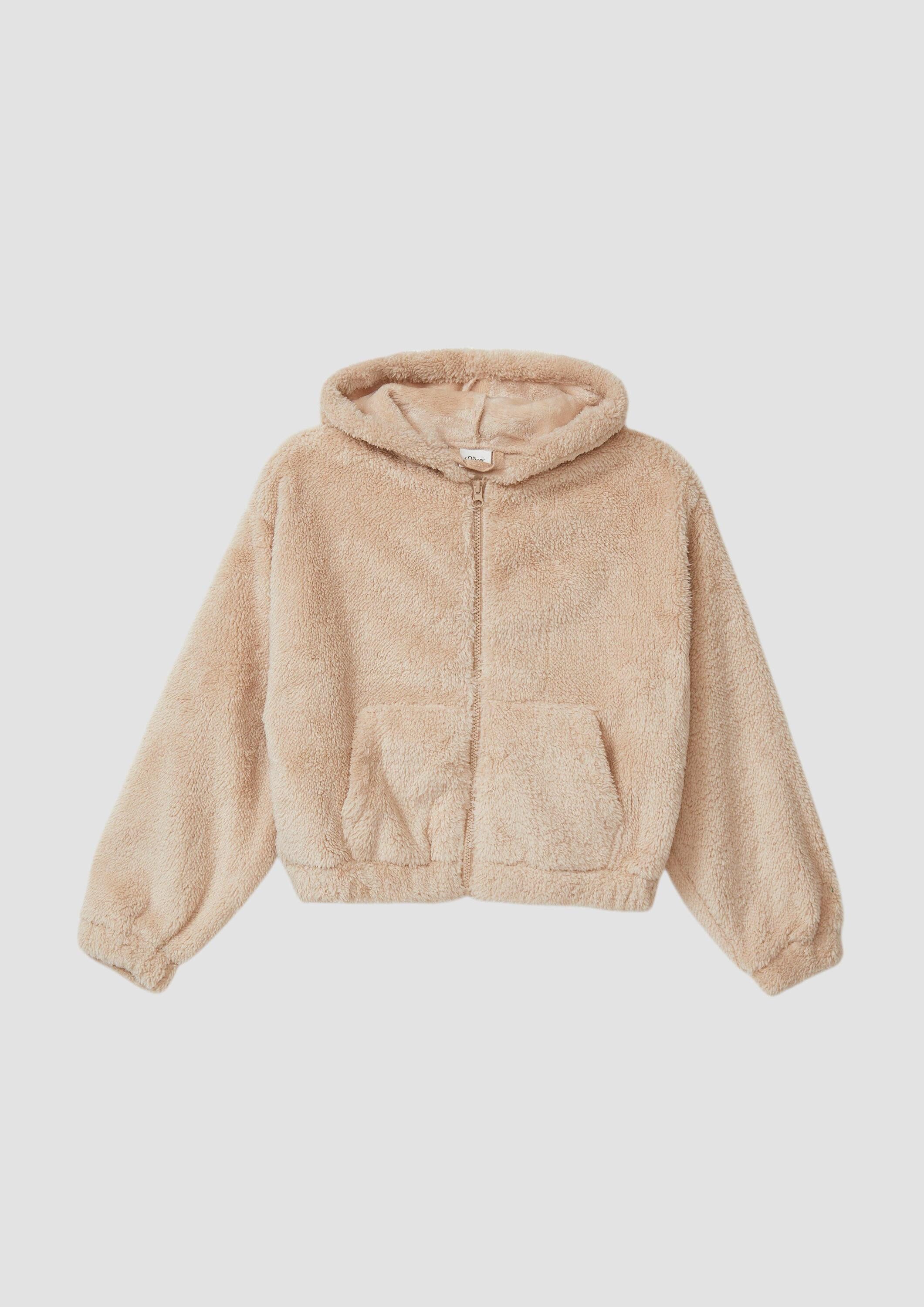 s.Oliver Funktionsjacke Indoor-Jacke Oversize-Jacke aus Teddyplüsch