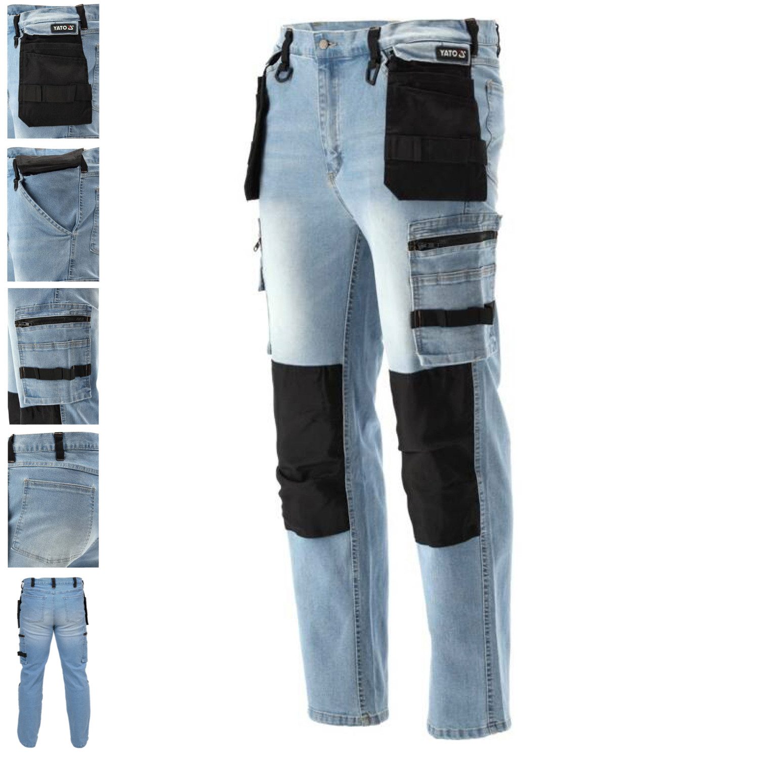 TRIZERATOP Arbeitshose Arbeitshose, Strech Jeans, blau/schwarz