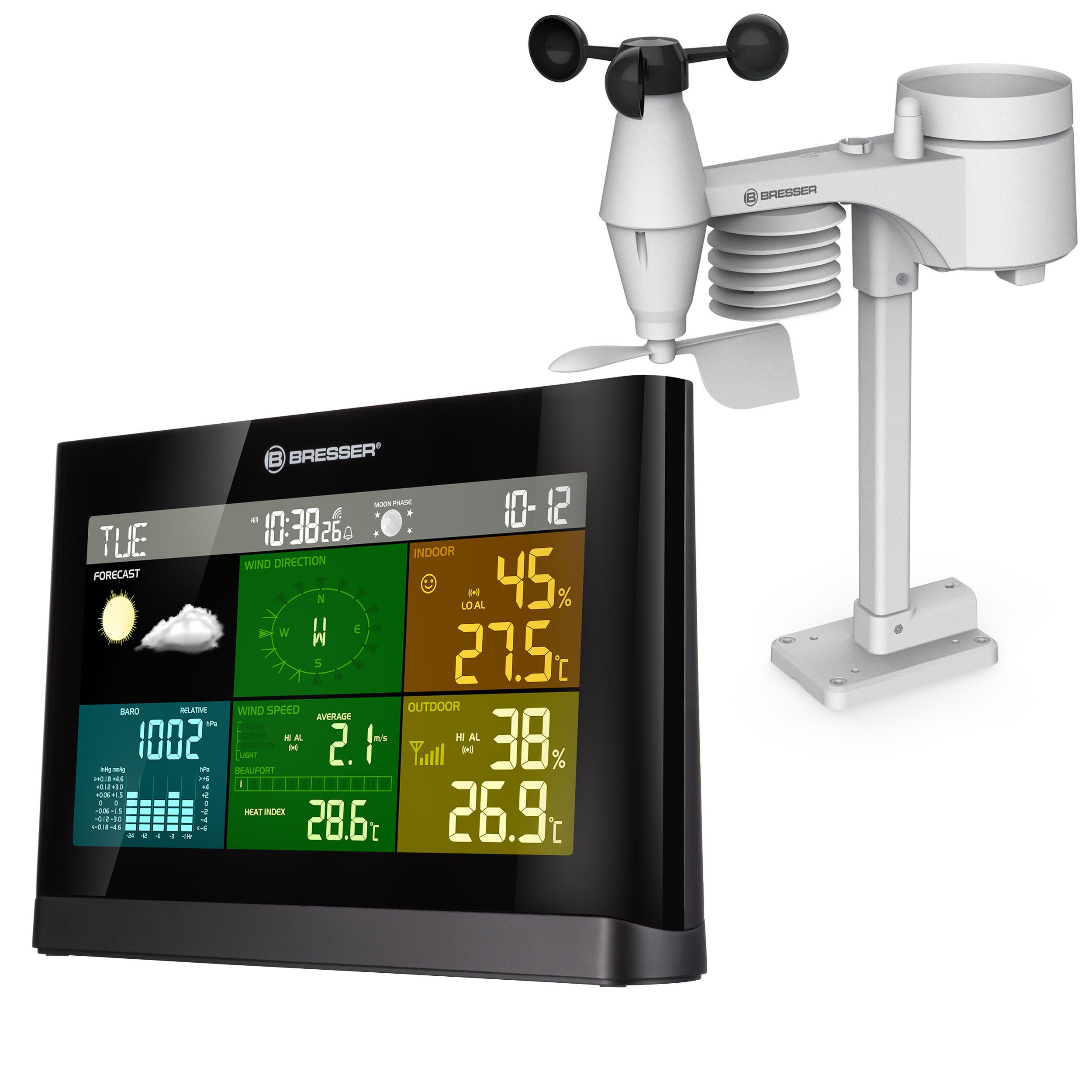 BRESSER 5-in-1 Comfort Wetter Center Wetterstation