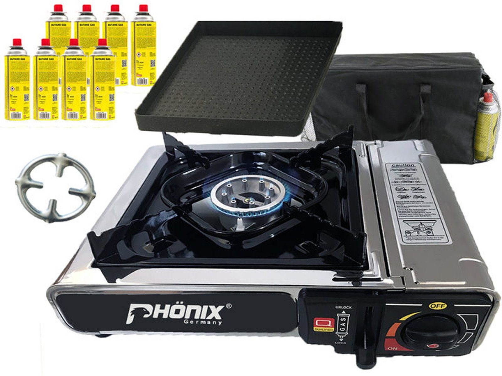 Phönix Germany Gaskocher PC-20, (Piezo-Zündung, Gaskocher
