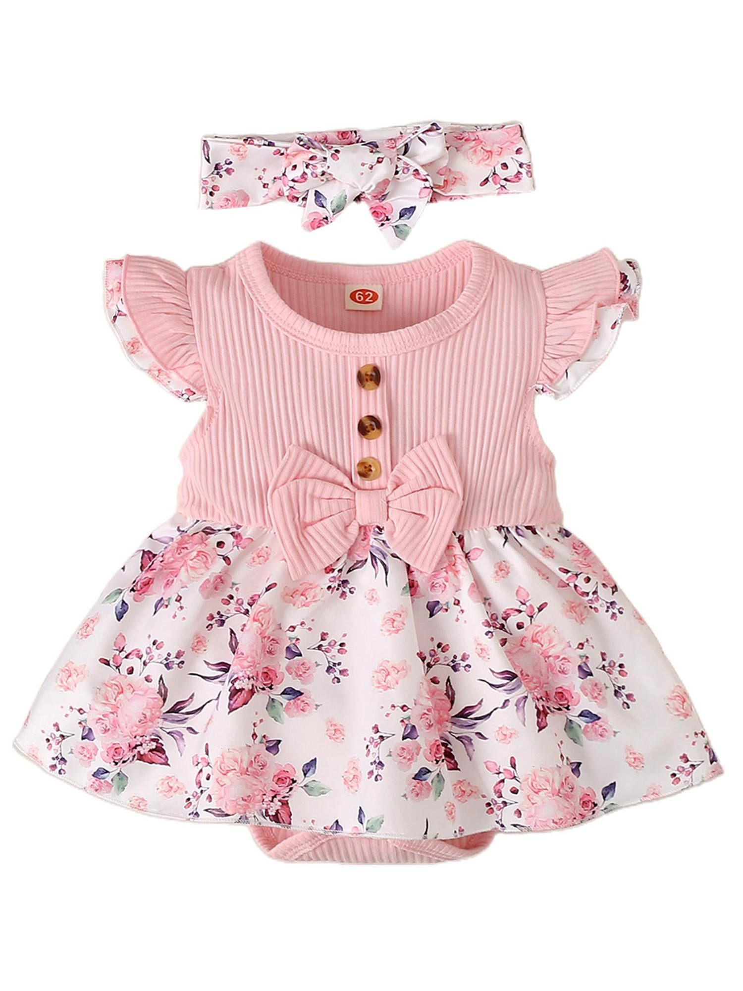 Gluckids Strampler Neugeborenes Kurzarm Blumen Strampler