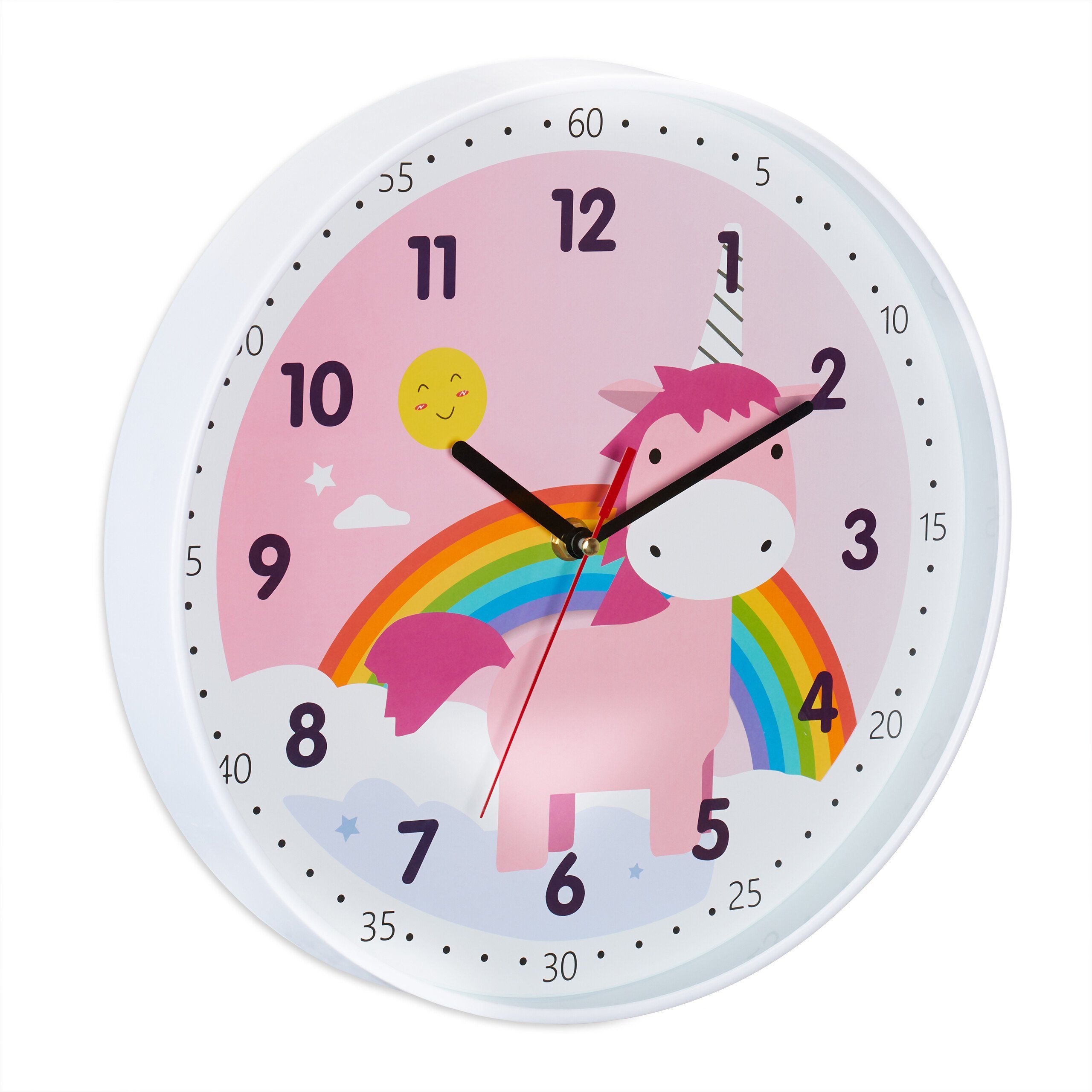 relaxdays Wanduhr Einhorn Wanduhr