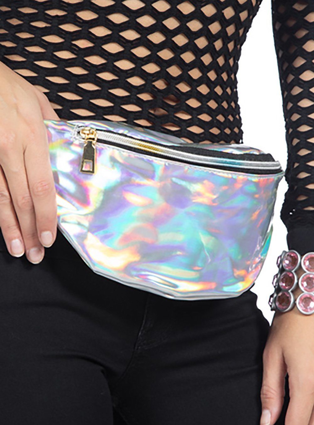 Metamorph Bauchtasche 80er Bauchtasche silber -