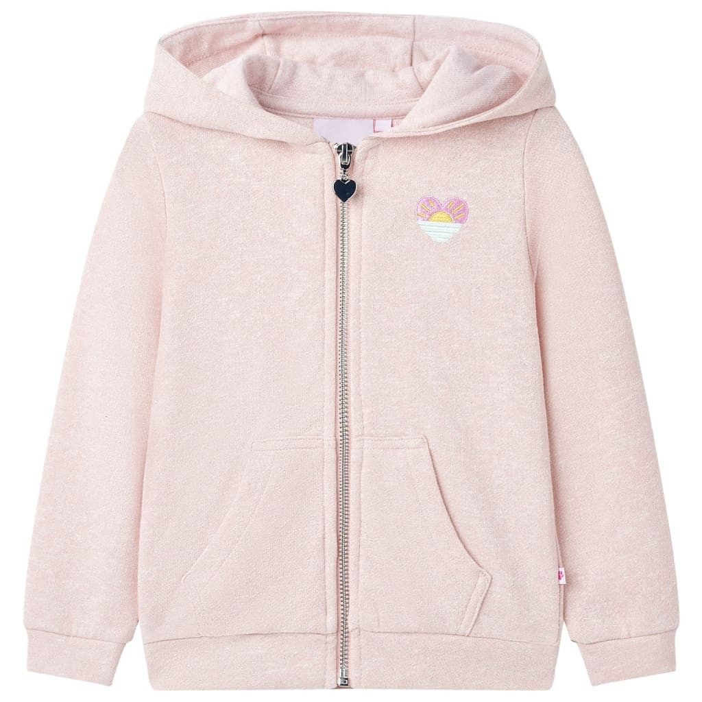 vidaXL Kapuzenpullover Kinder-Kapuzenpullover mit Reißverschluss Hellrosa