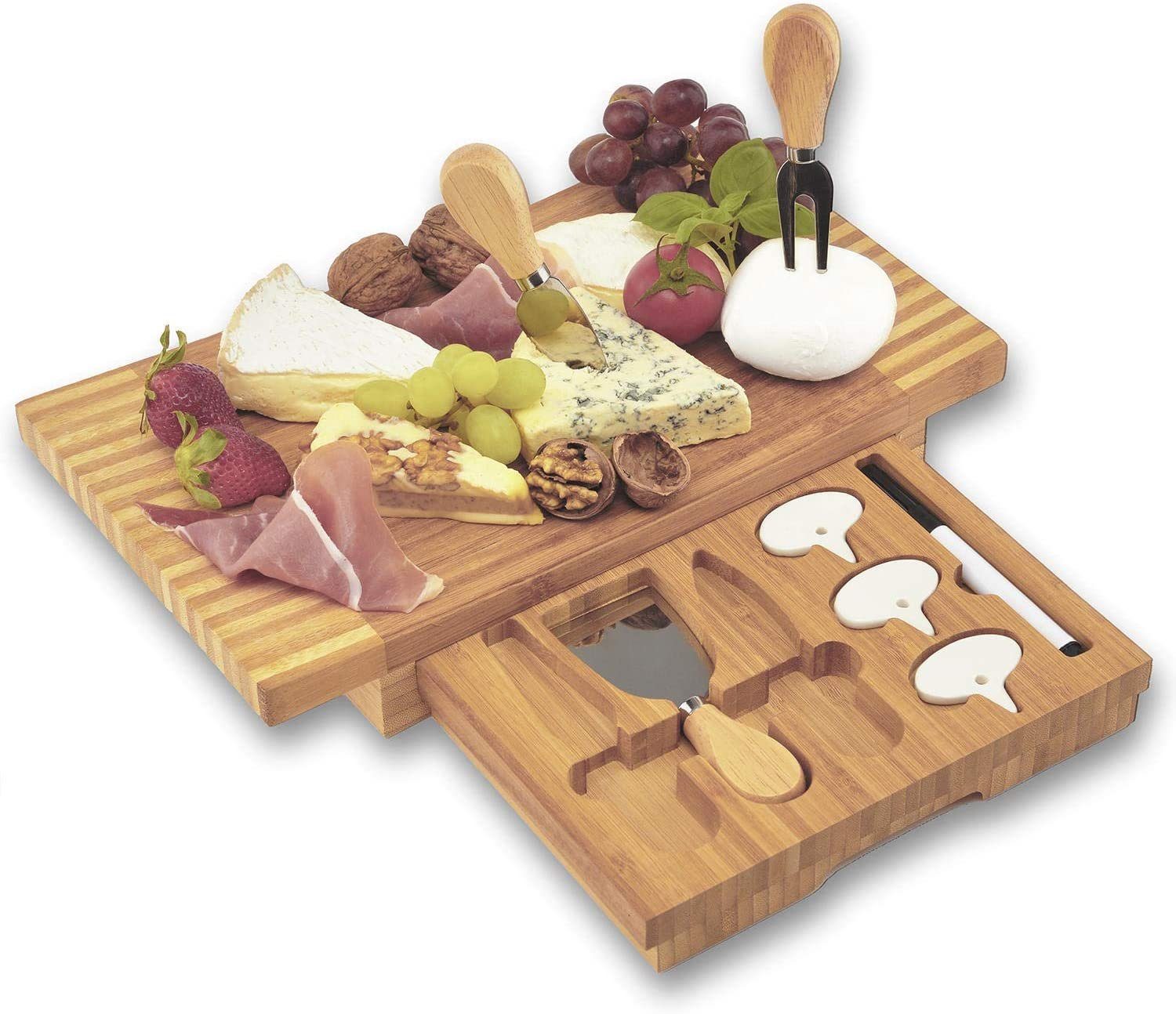 Dimono Käsebrett Deluxe mit 3 Käse-Messern,