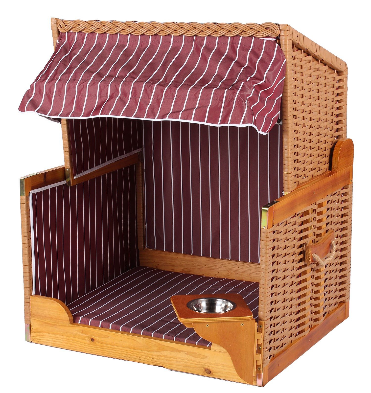 bene living Strandkorb Hundestrandkorb - gestreift/rot