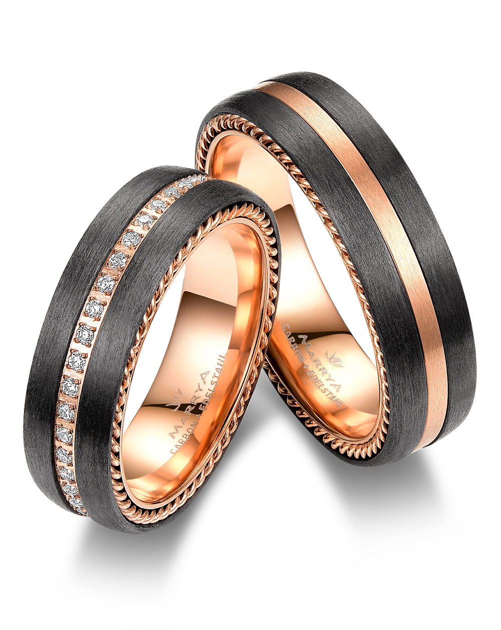 MARRYA Partnerring Carbon Ringe Trauringe Eheringe