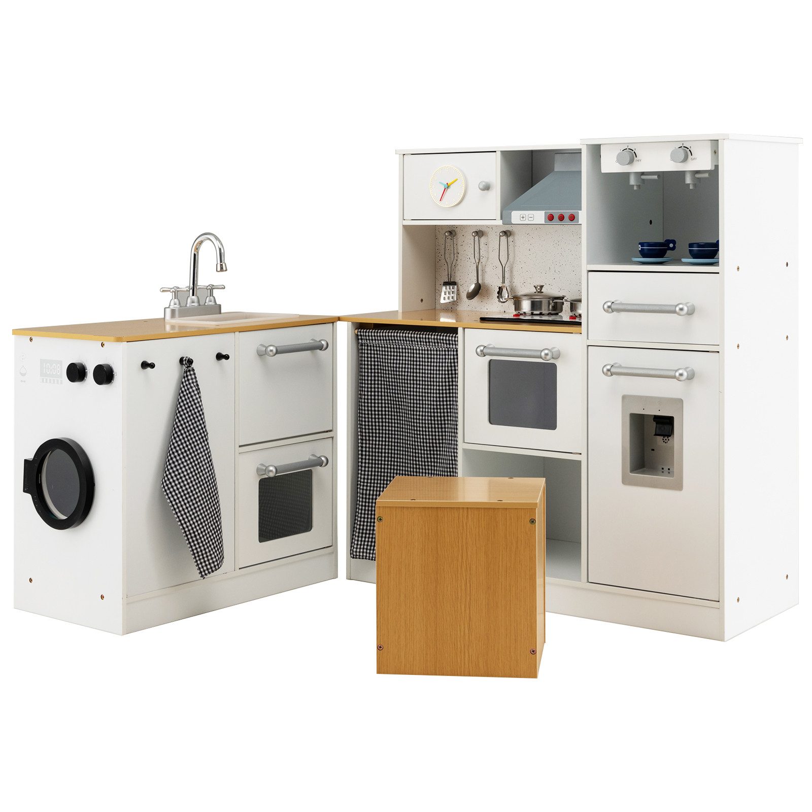 COSTWAY Spielküche Kinderküche holz, aus Holz,