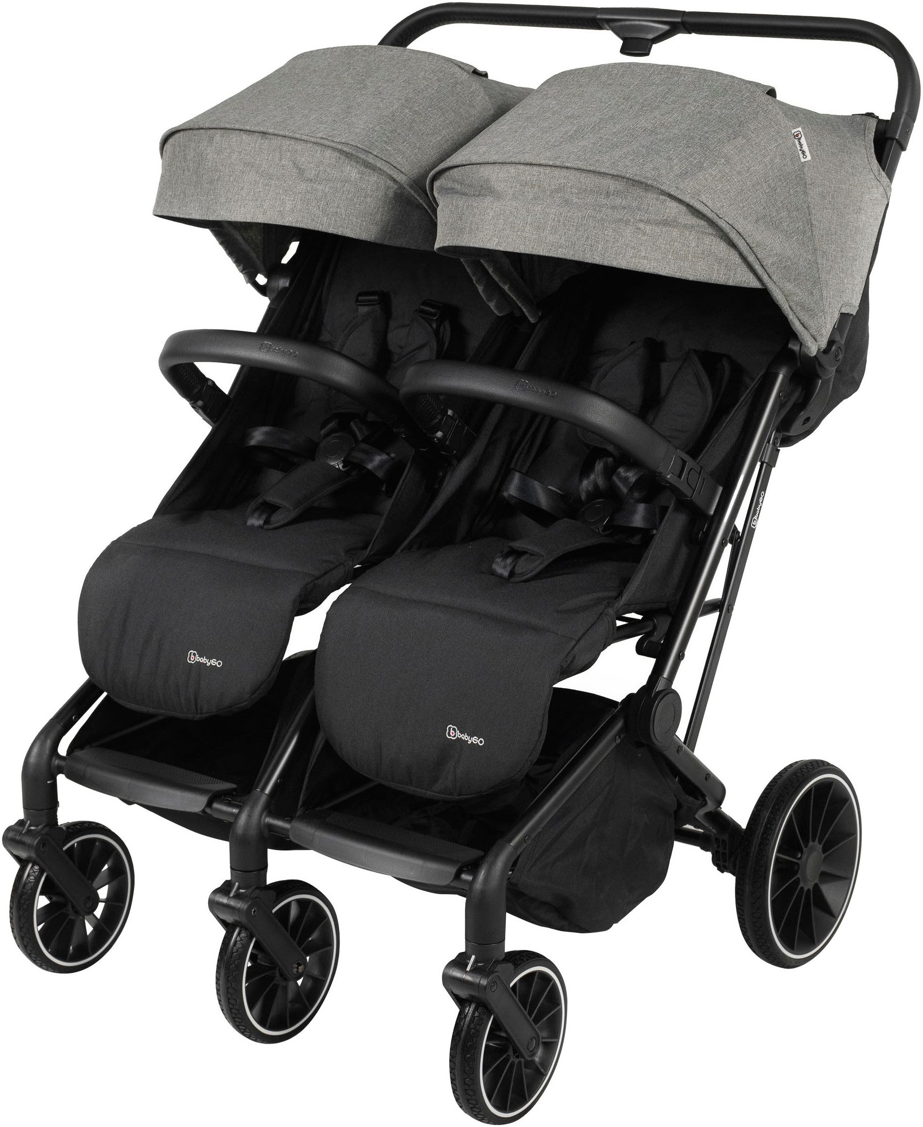 BabyGo Zwillingsbuggy Zwillingskinderwagen GOTwice, mit drei