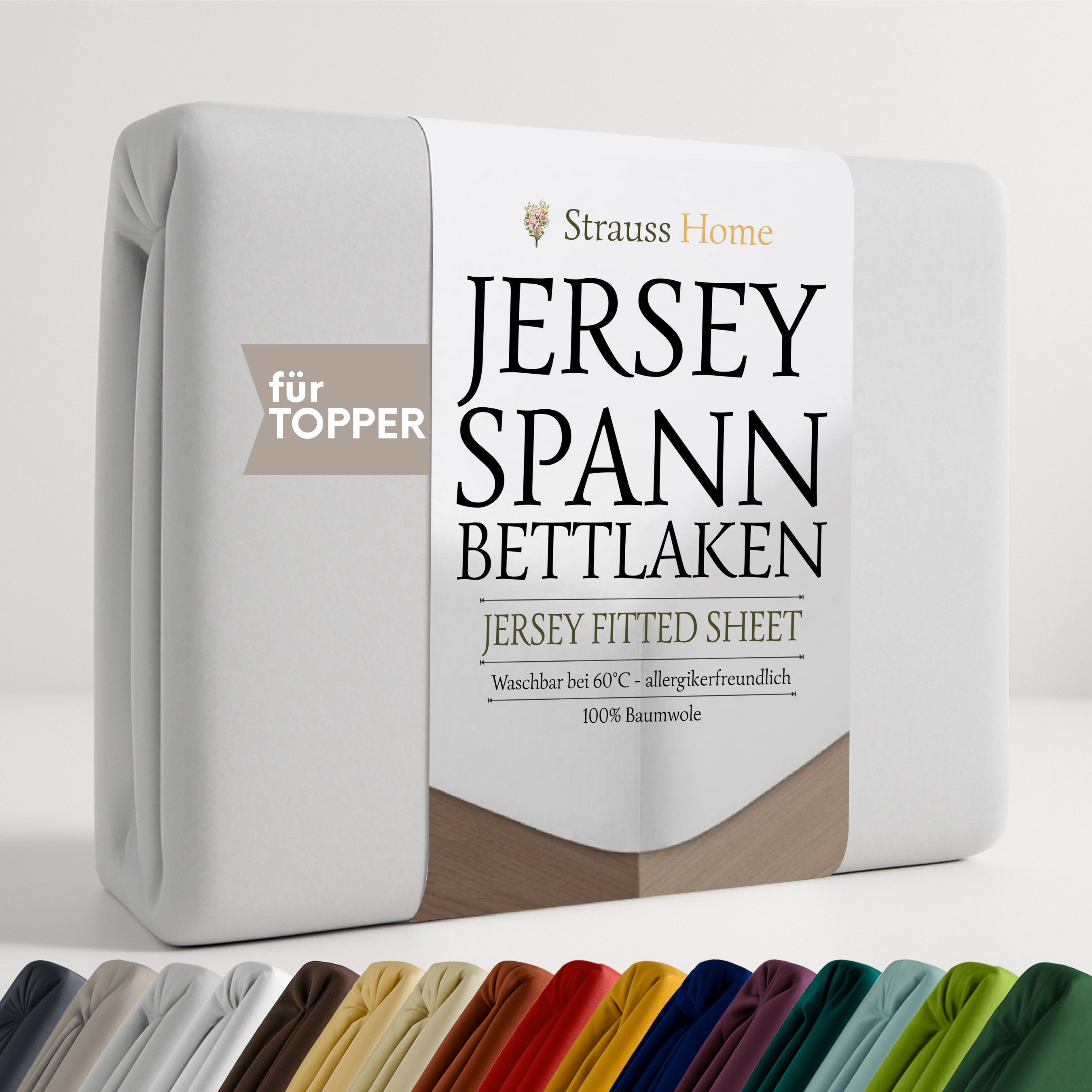 Strauss Home Spannbettlaken Premium Topper Spannbettlaken