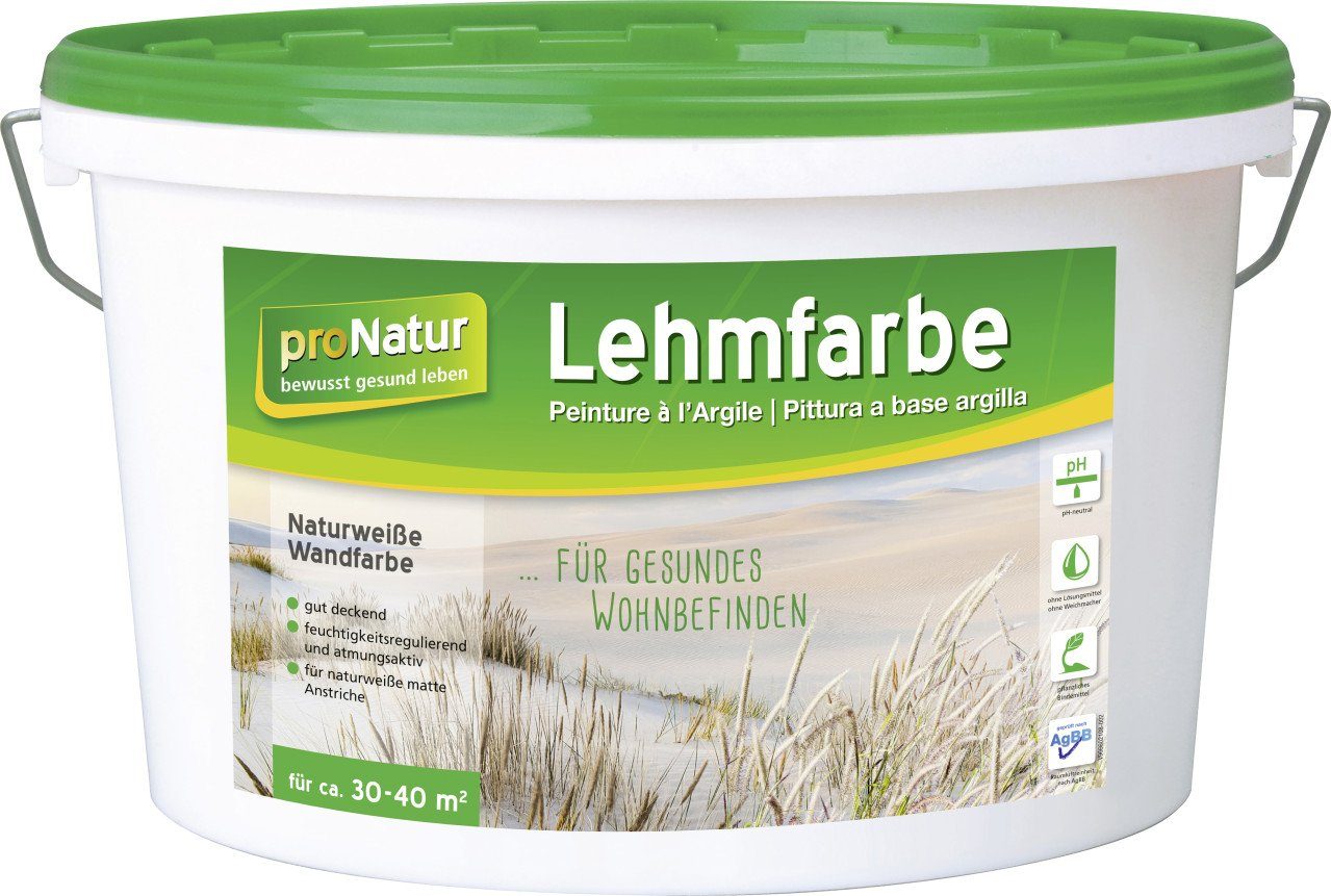 Pronatur Wandfarbe Pronatur Lehmfarbe Naturweiß 5