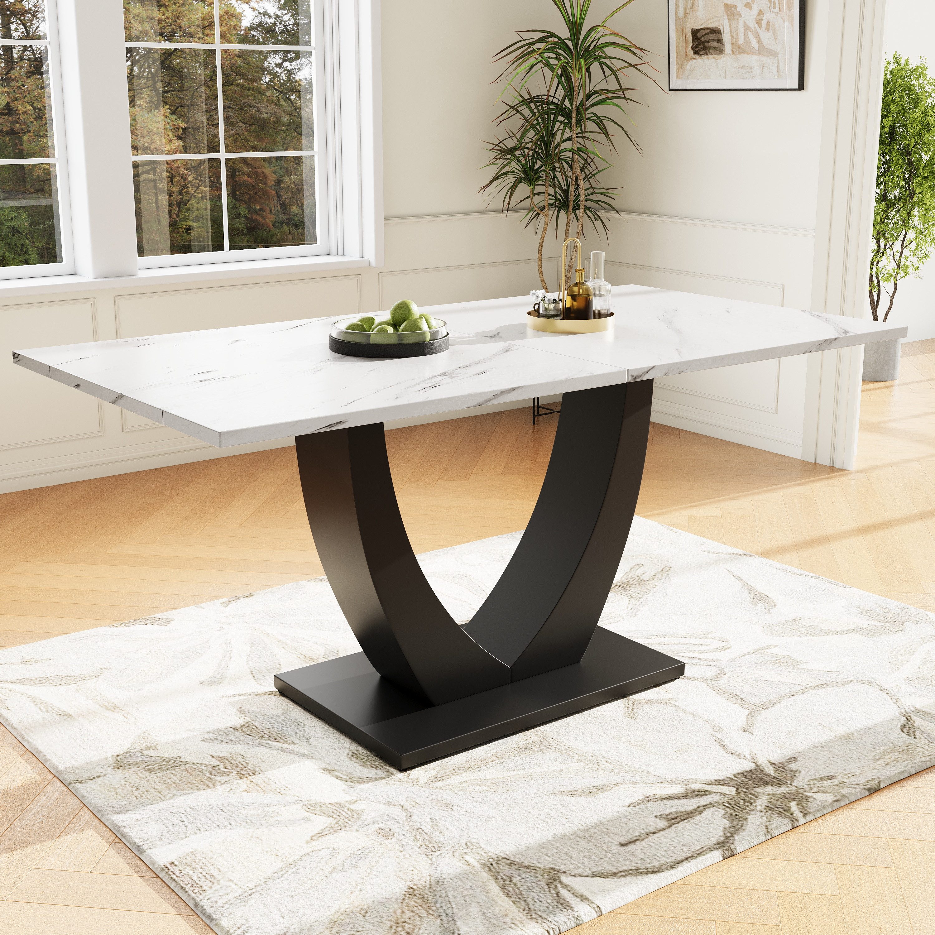 OKWISH Esstisch Langer Tisch,Moderne Esstisch,Esstisch-Set (140