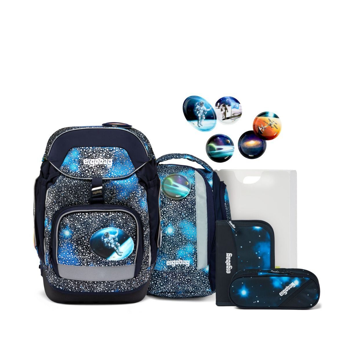 ergobag Schulrucksack Pack (6tlg., inkl. Schlamperrolle,