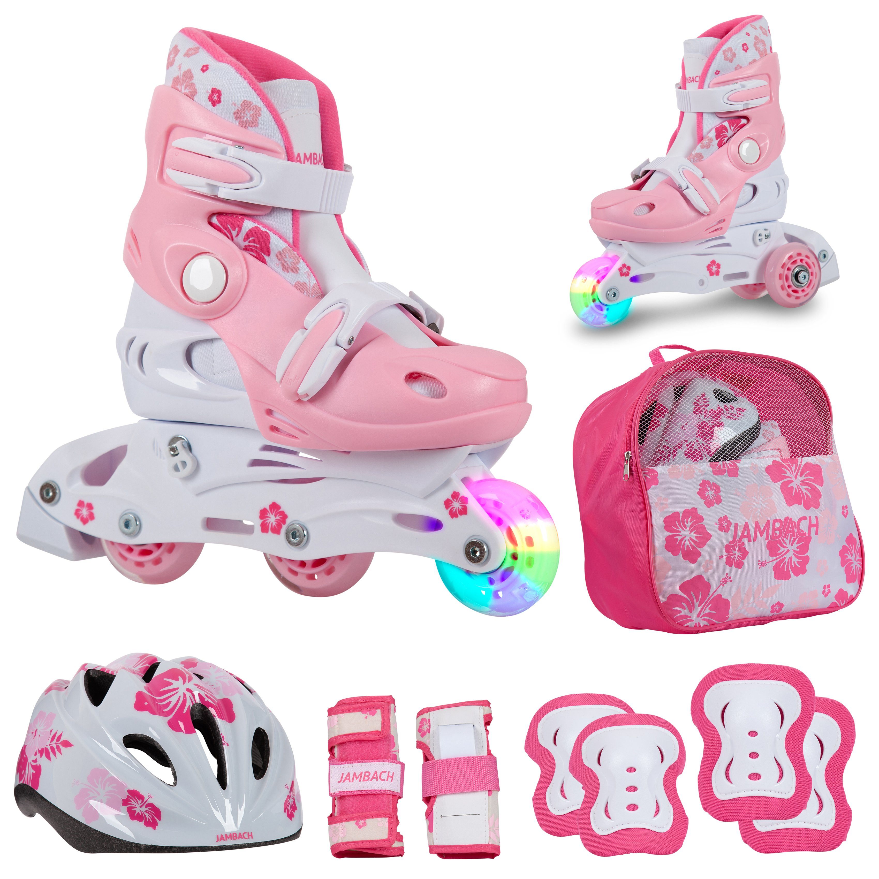 JAMBACH Inlineskates, verstellbare Größe blinkende Rolle
