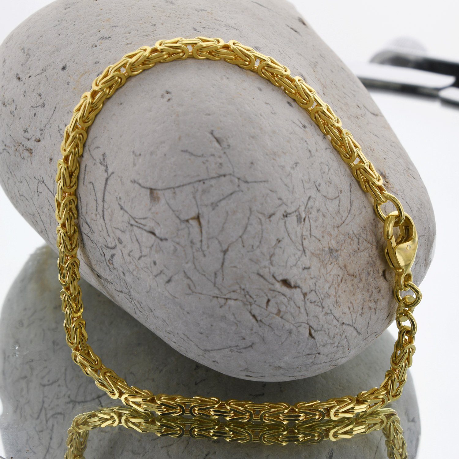 HOPLO Goldarmband Goldkette Königskette Länge 21cm