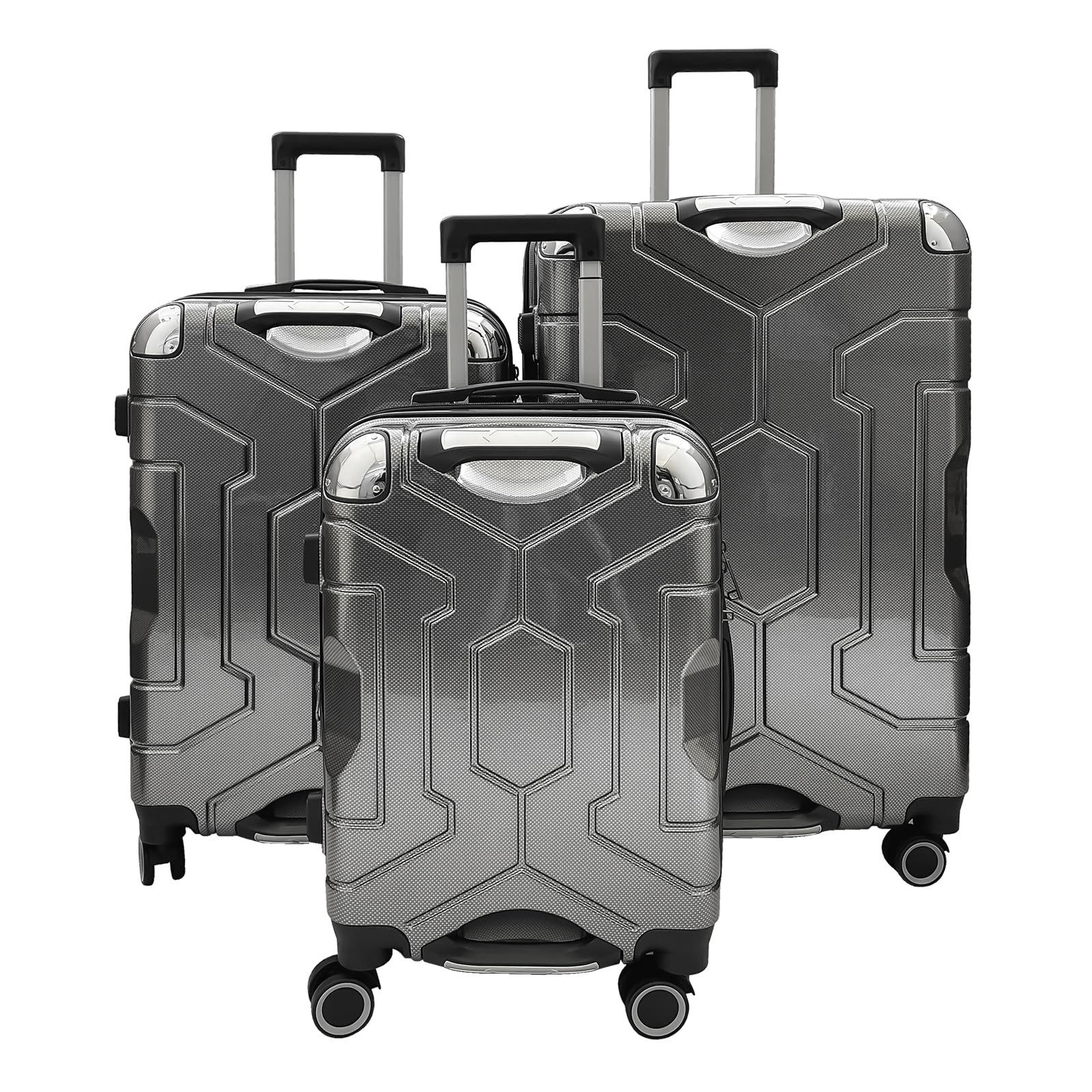 yonsly Trolleyset Koffer-Set(M,L,XL) Hartschalen-Koffer mit 360°-Rollen,
