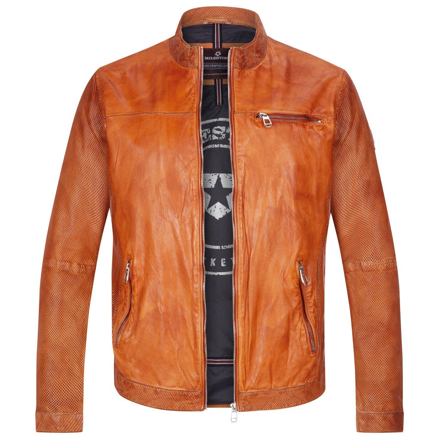 Milestone Lederjacke Fabio Herren Lederjacke aus