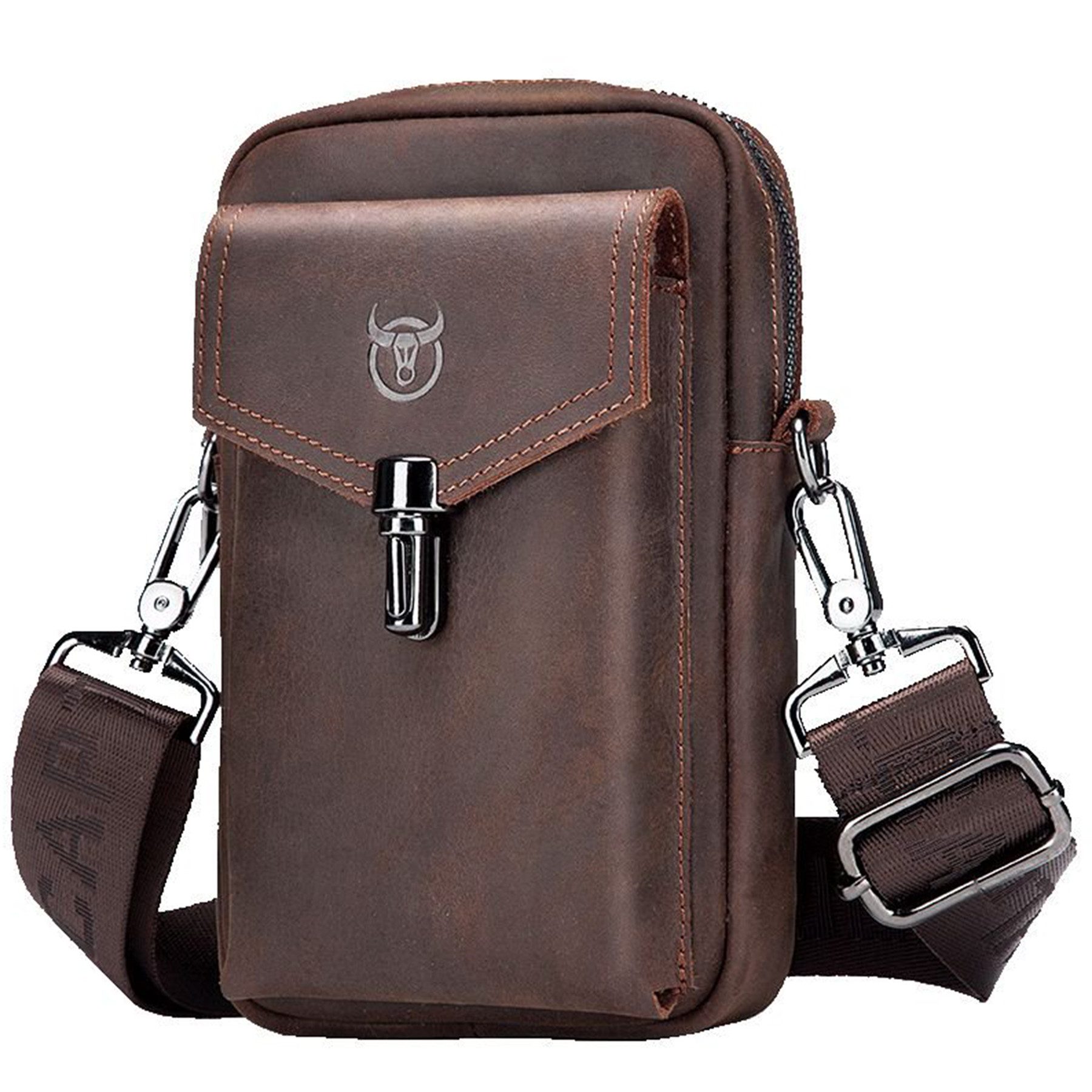 Mutig Umhängetasche Leder Herrentasche Herren Schultertasche