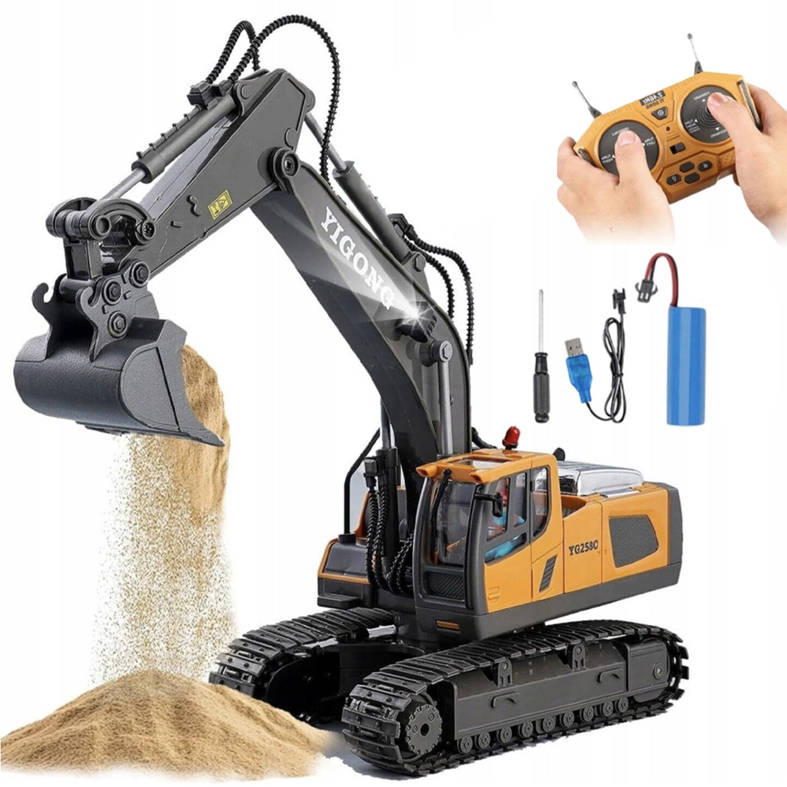 OKWISH RC-Bagger Fernbedienung Bagger Spielzeug Raupenbagger