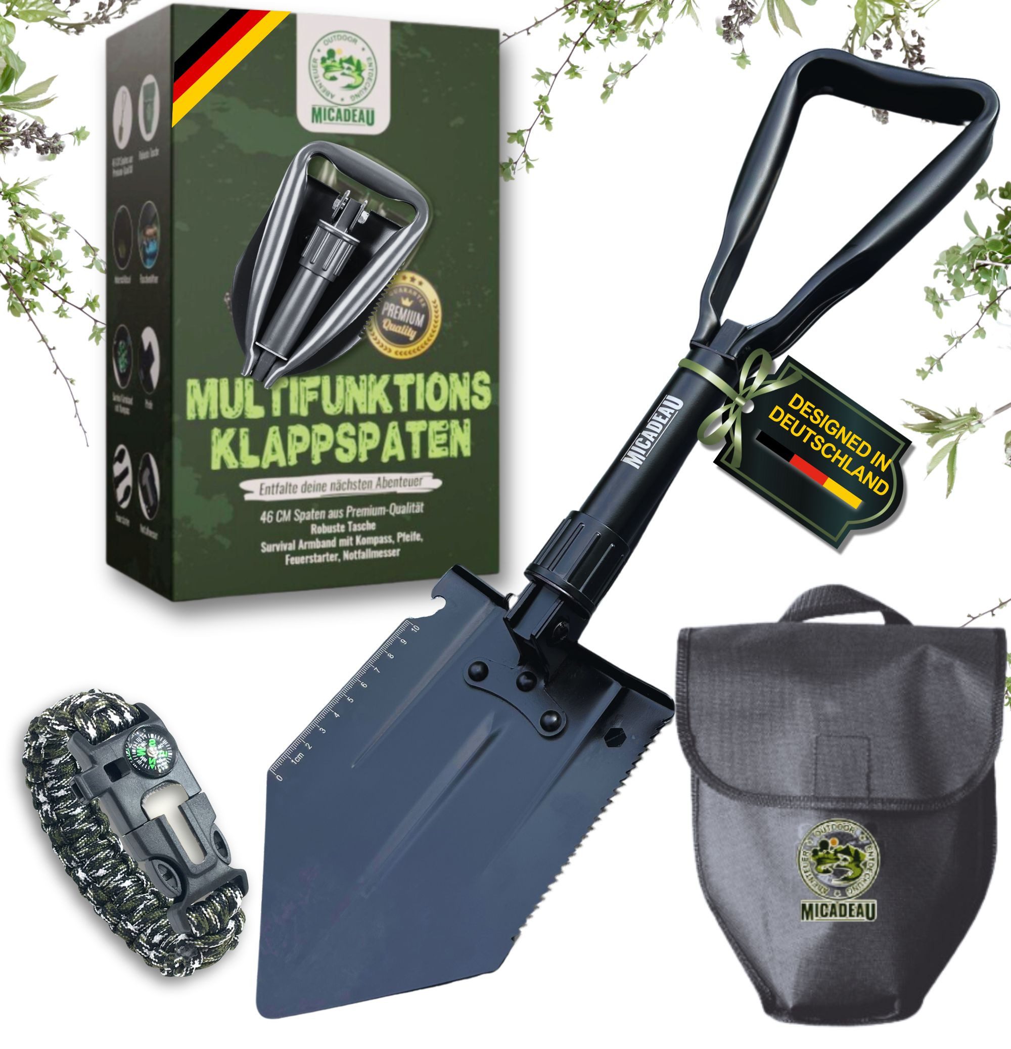 Lucadeau Spaten Klappspaten Outdoor, Geburtstagsgeschenk für