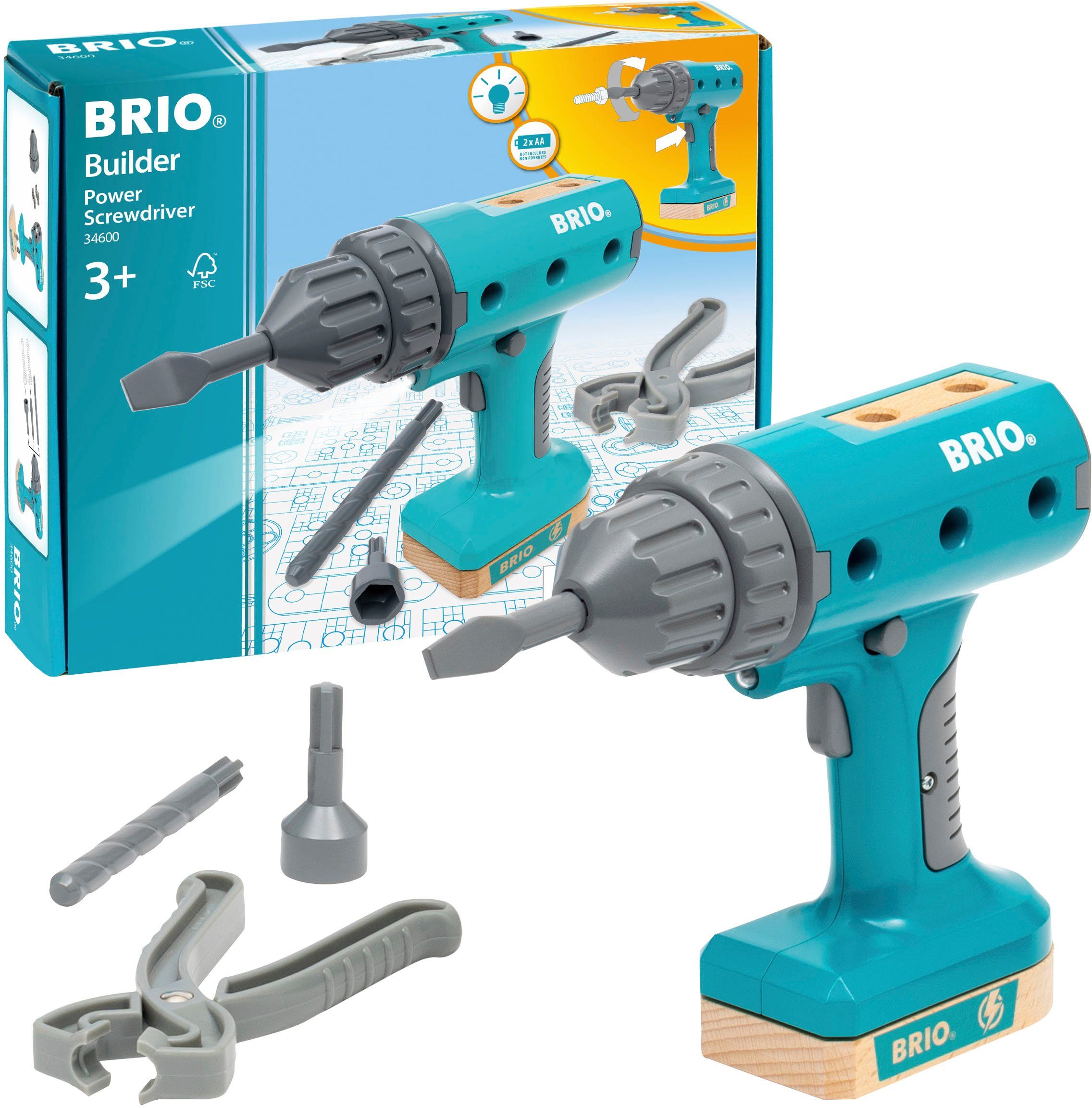 BRIO® Kinder-Akkuschrauber Builder Akkuschrauber, FSC® -