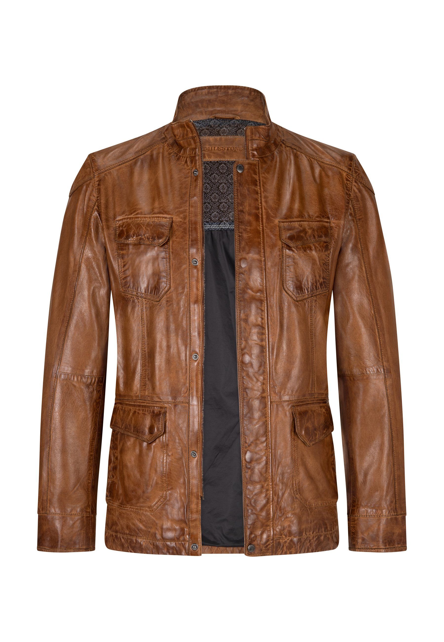 Milestone Lederjacke MS-Jose längere Herren Fieldjacket