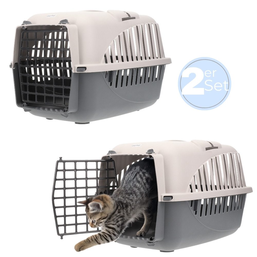 GarPet Tiertransportbox 2x Katzentransportbox Hundebox Auto