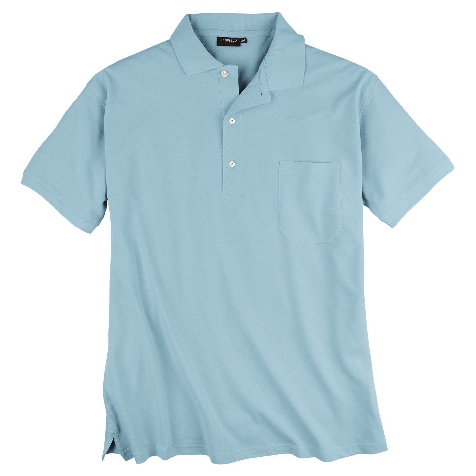 redfield Poloshirt Poloshirt Übergröße hellblau Piqué