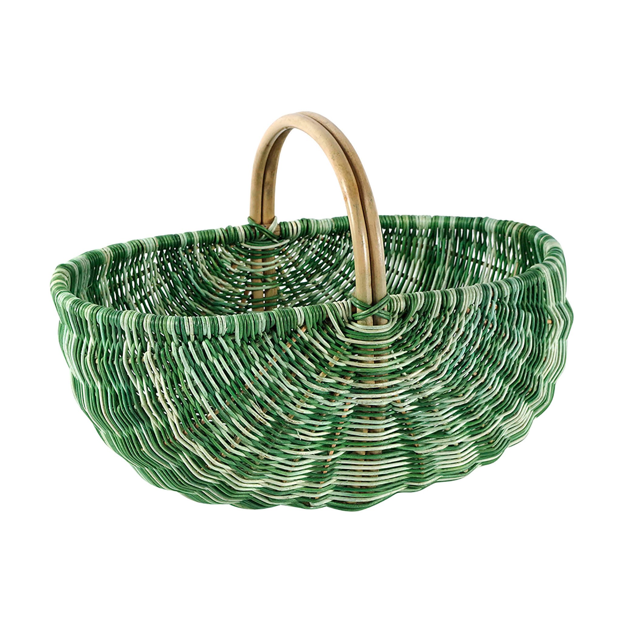 Kobolo Einkaufskorb Rattankorb in multicolor grün