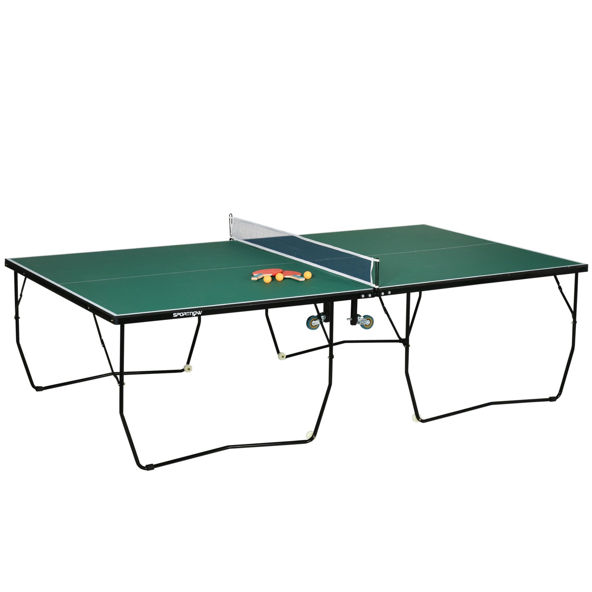 SPORTNOW Tischtennisplatte Tischtennistisch Klappbar, Stahl, Grün