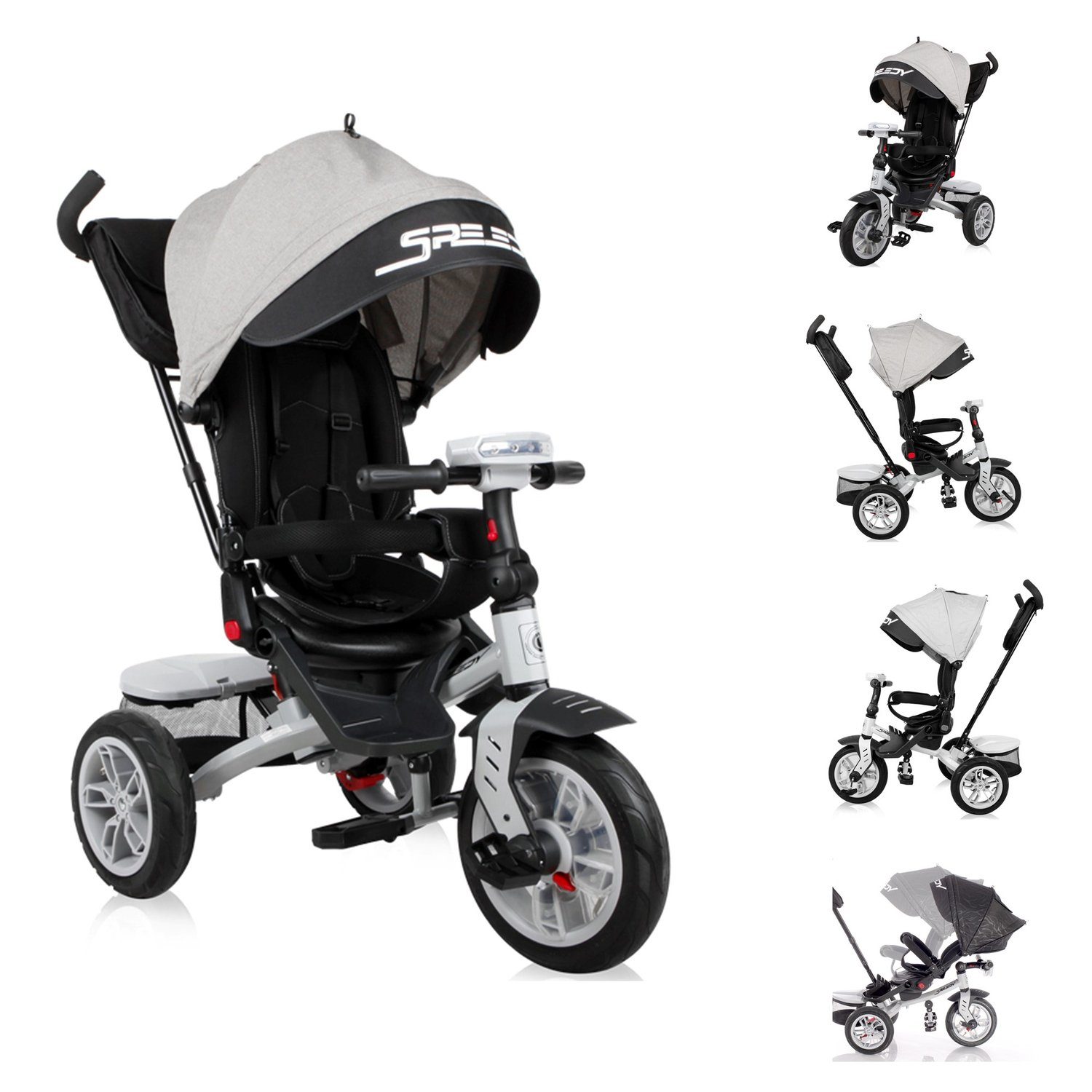 Lorelli Dreirad Tricycle Speedy, Luftreifen, drehbarer