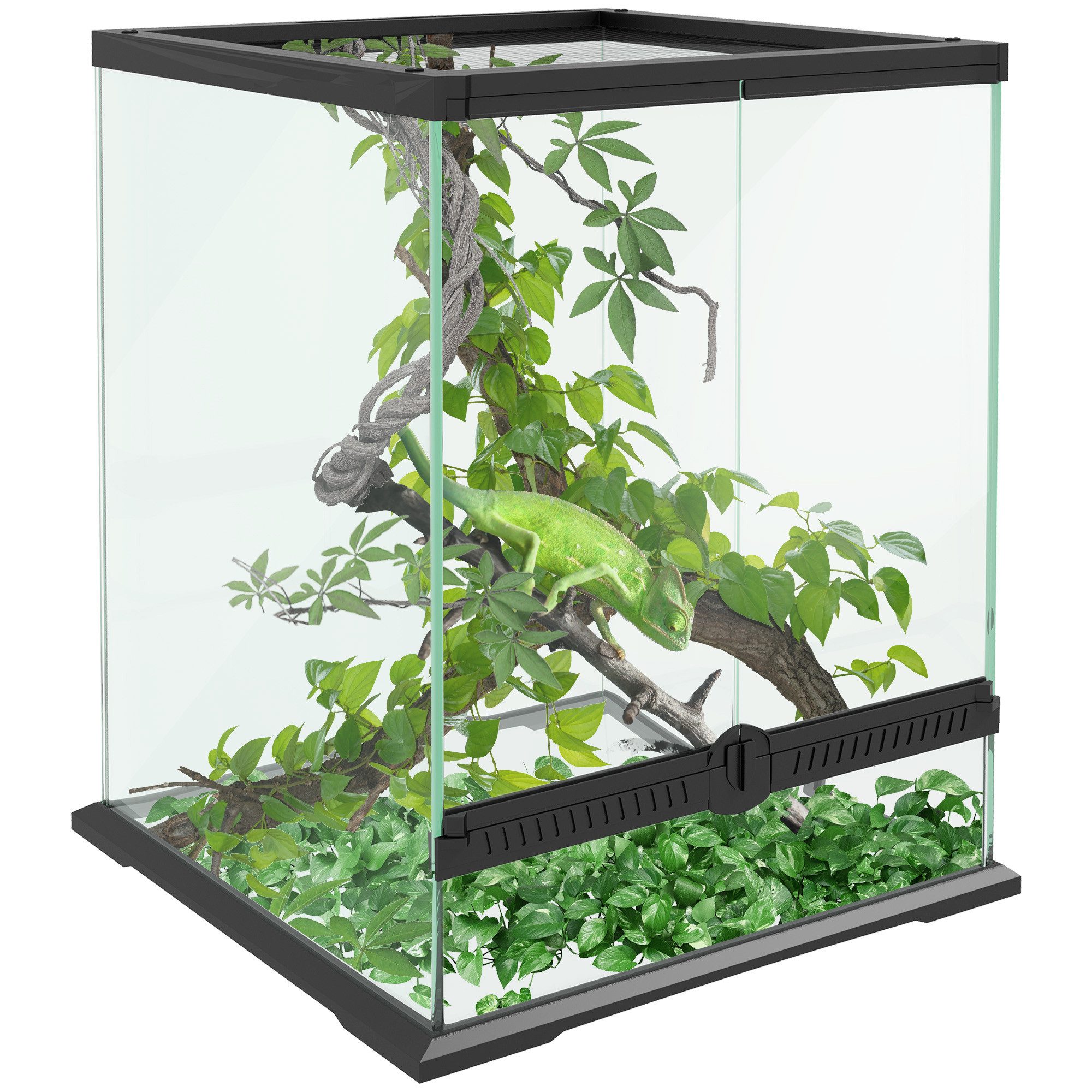 PawHut Terrarium mit Anti-Flucht-Design, Belüftung 120L,