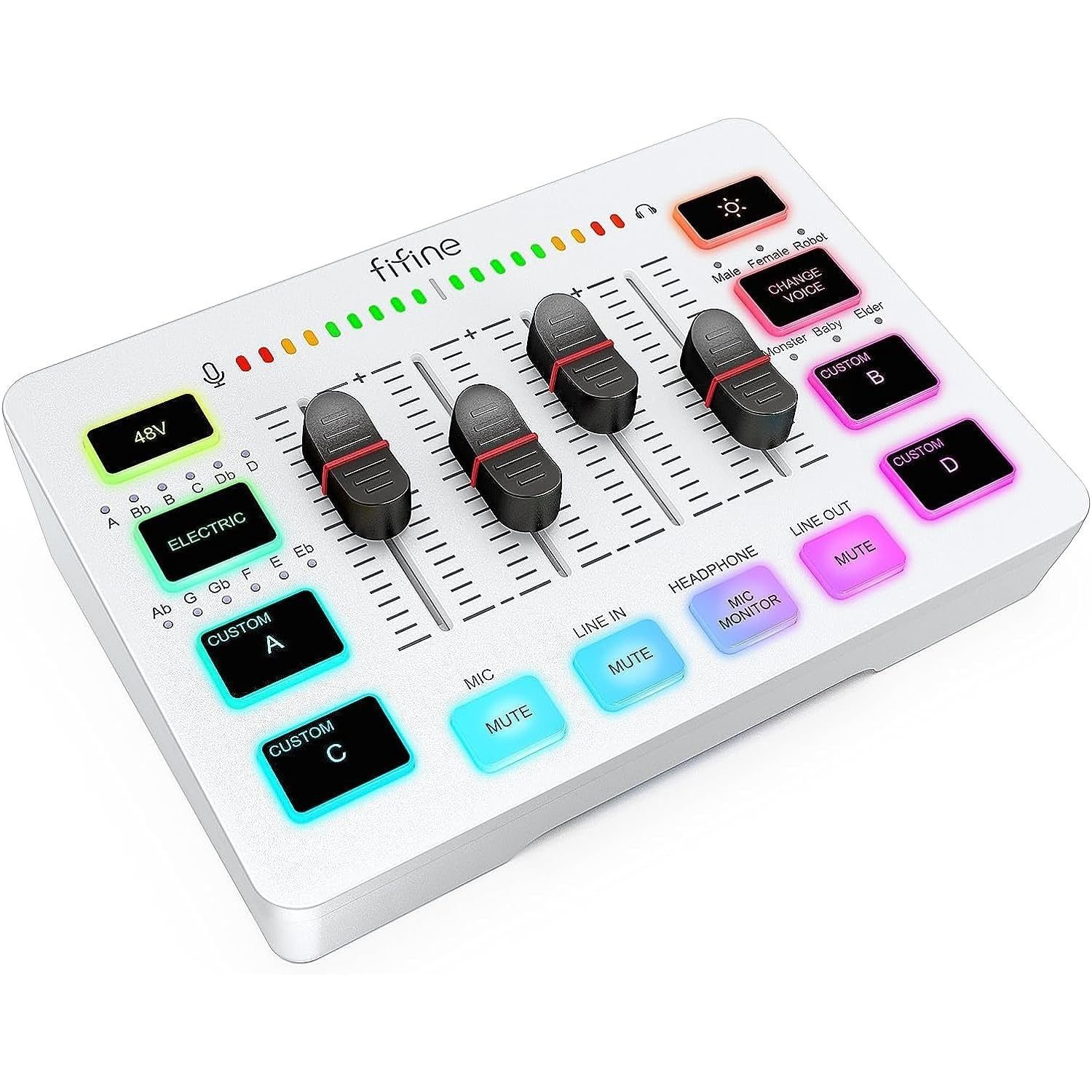 FIFINE Mischpult Mischpult Gaming Audio Mixer,