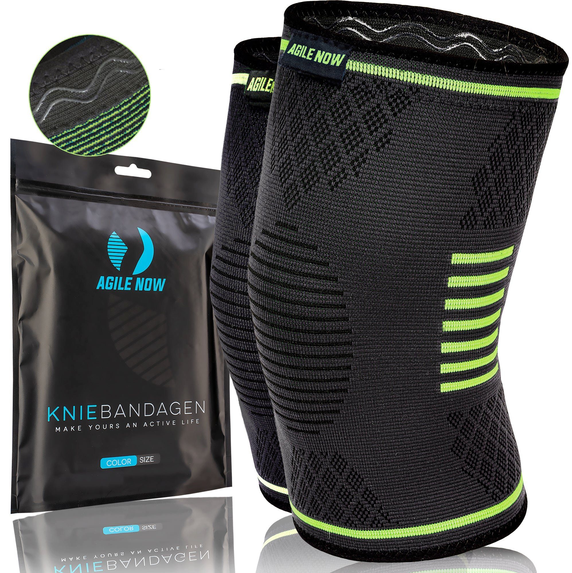 AGILE NOW Kniebandage XL (Premium Kniebandagen),