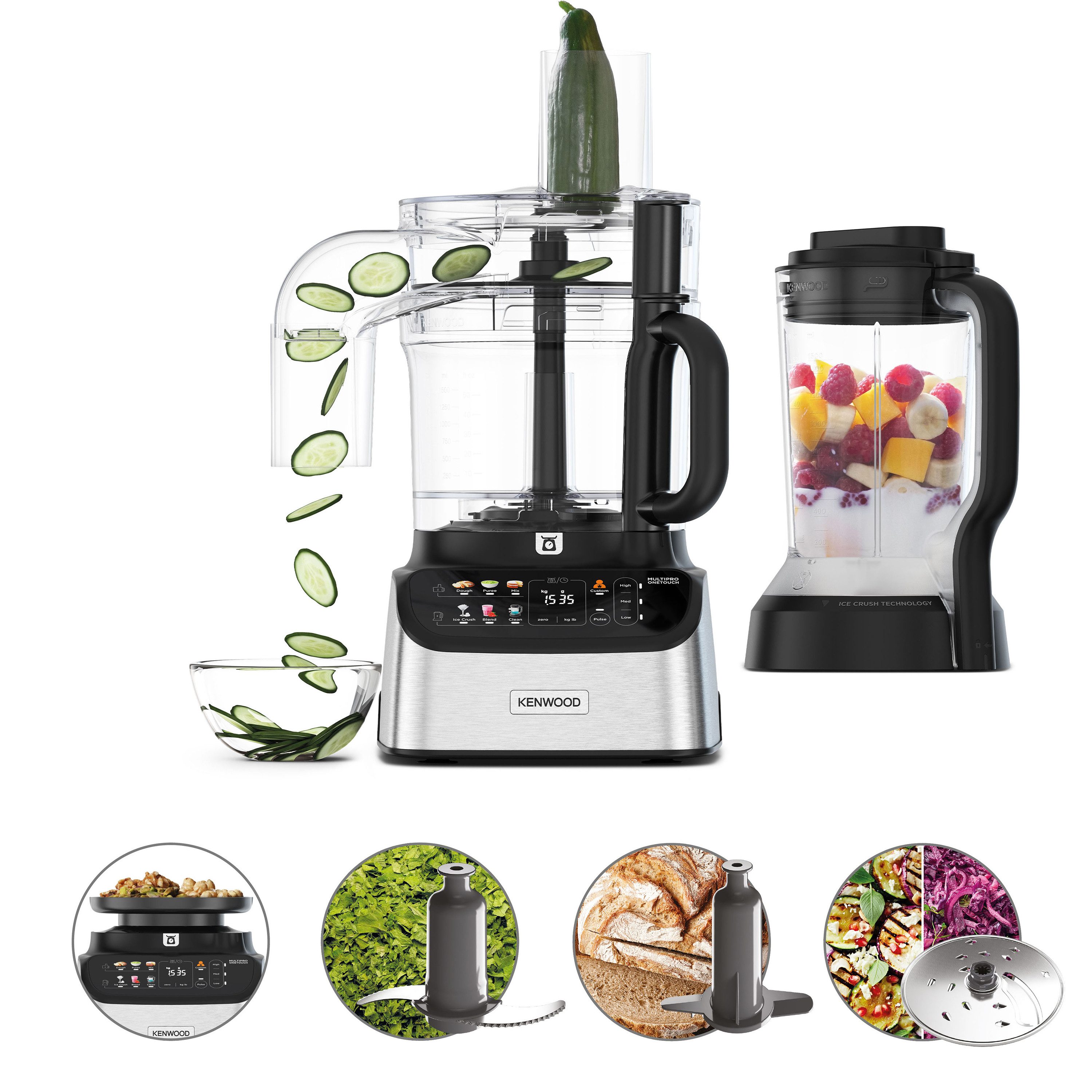 KENWOOD Kompakt-Küchenmaschine MultiPro OneTouch FDM73.480SS schwarz,
