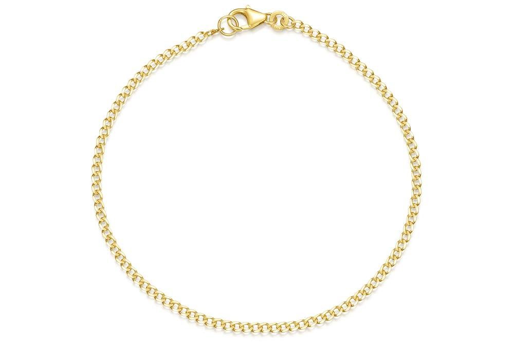 Silberkettenstore Goldarmband Panzerkette Armband 2mm -