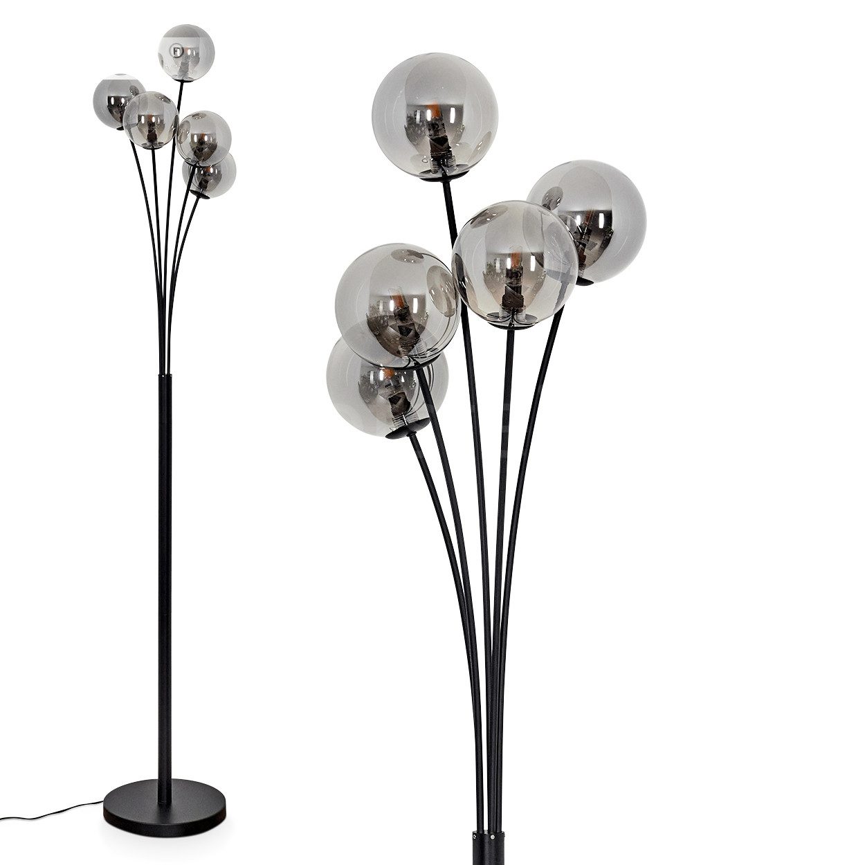 hofstein Stehlampe dimmbare Stehlampe aus Metall/Glas