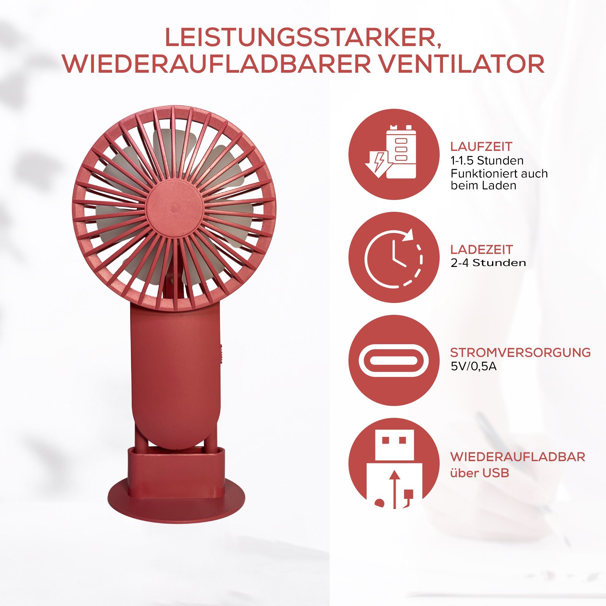 MAQETARA Products Mini USB-Ventilator Hand Ventilator