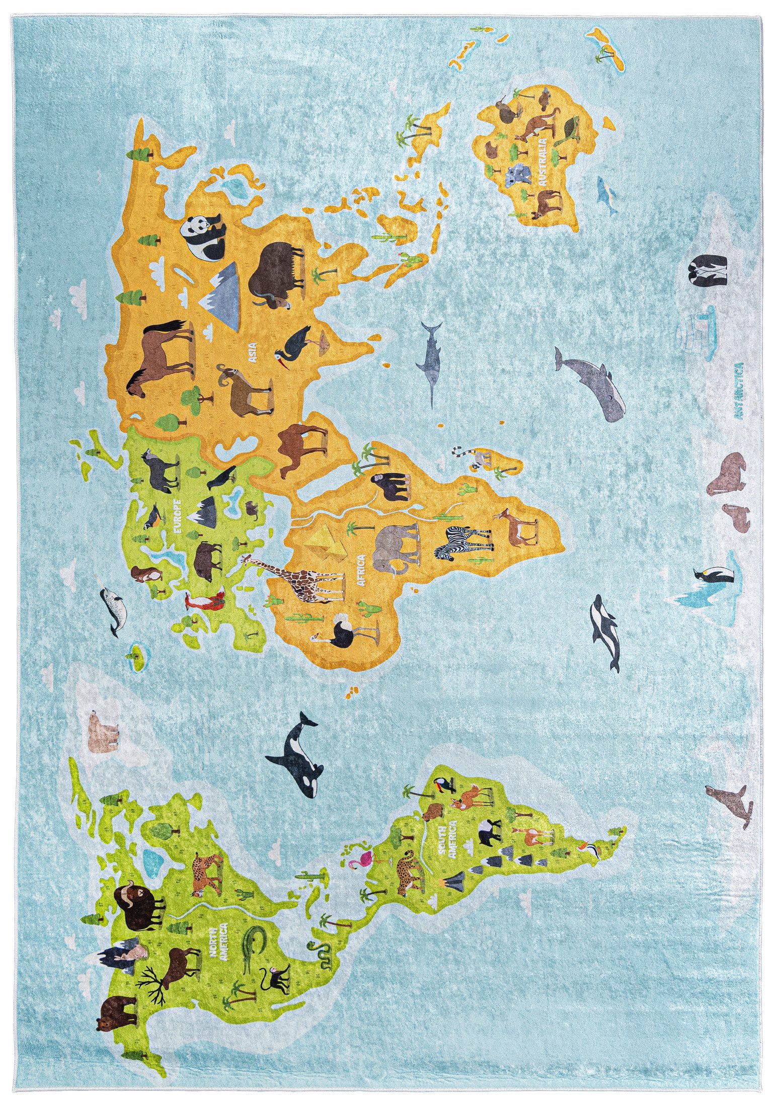 Mazovia Kinderteppich Kinderteppich Kinderzimmerteppich Spielteppich Weltkarte,