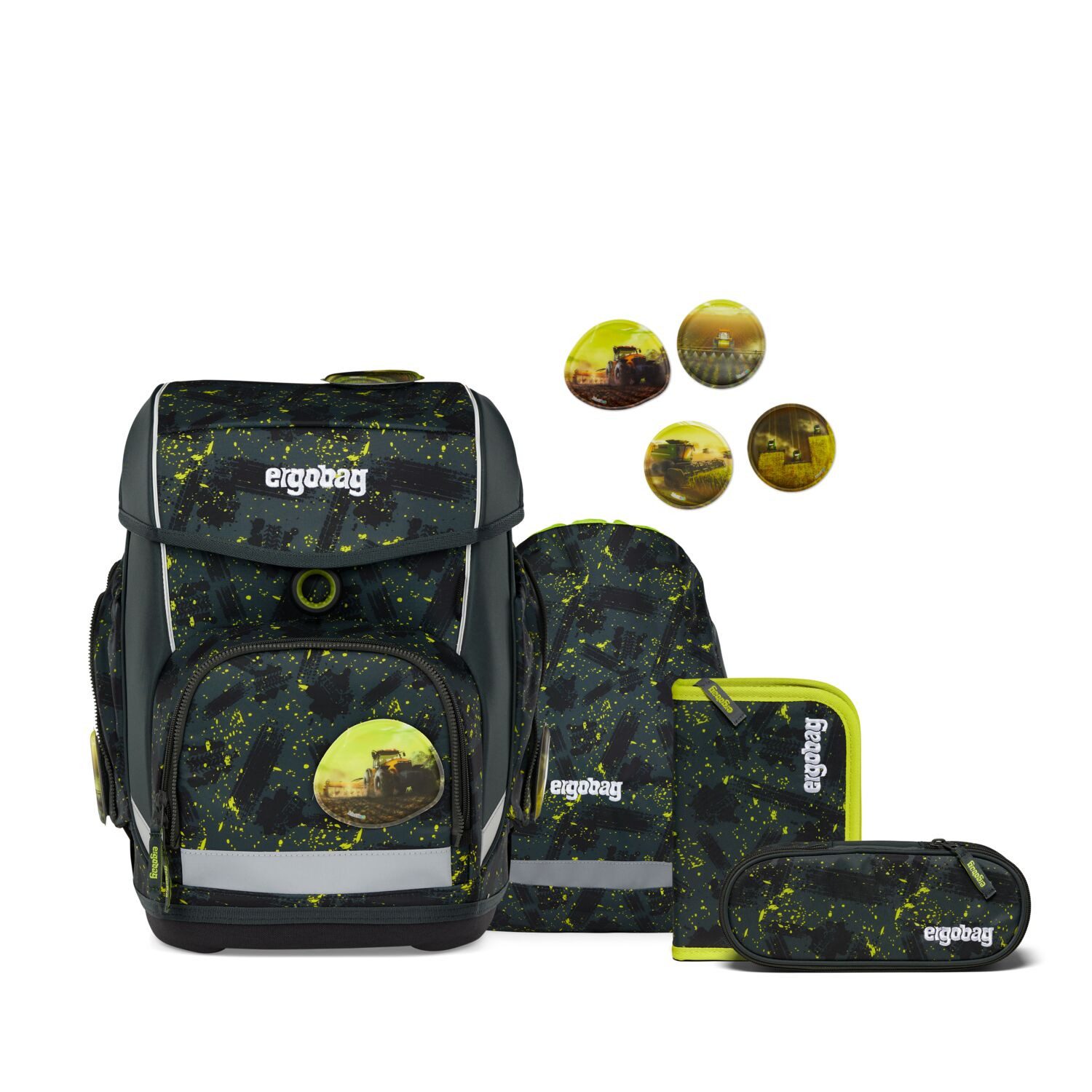 ergobag Schulranzen Schulranzen-Set CUBO MähdreschBär 5-teilig