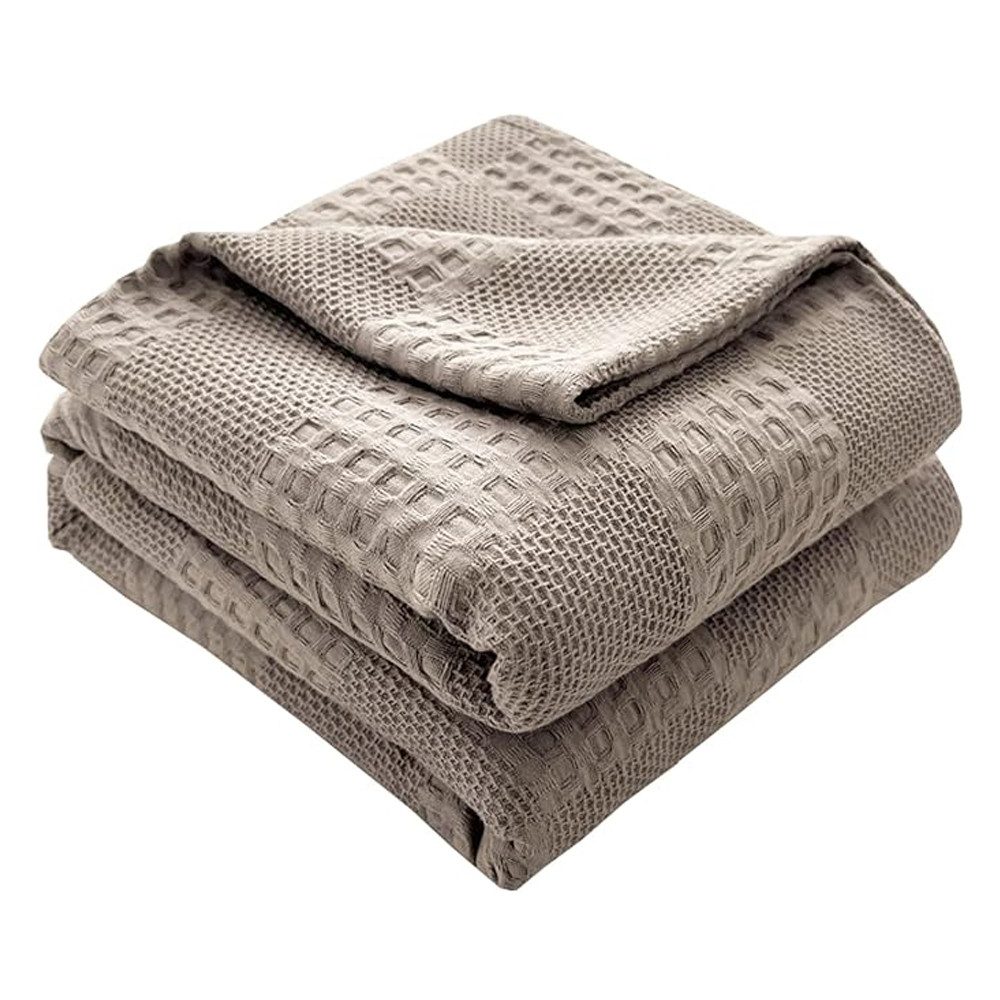 NUODWELL Tagesdecke Waffeloptik Tagesdecke,Extra weiche Baumwolldecke,Mehrzweck-Tagesdecke,