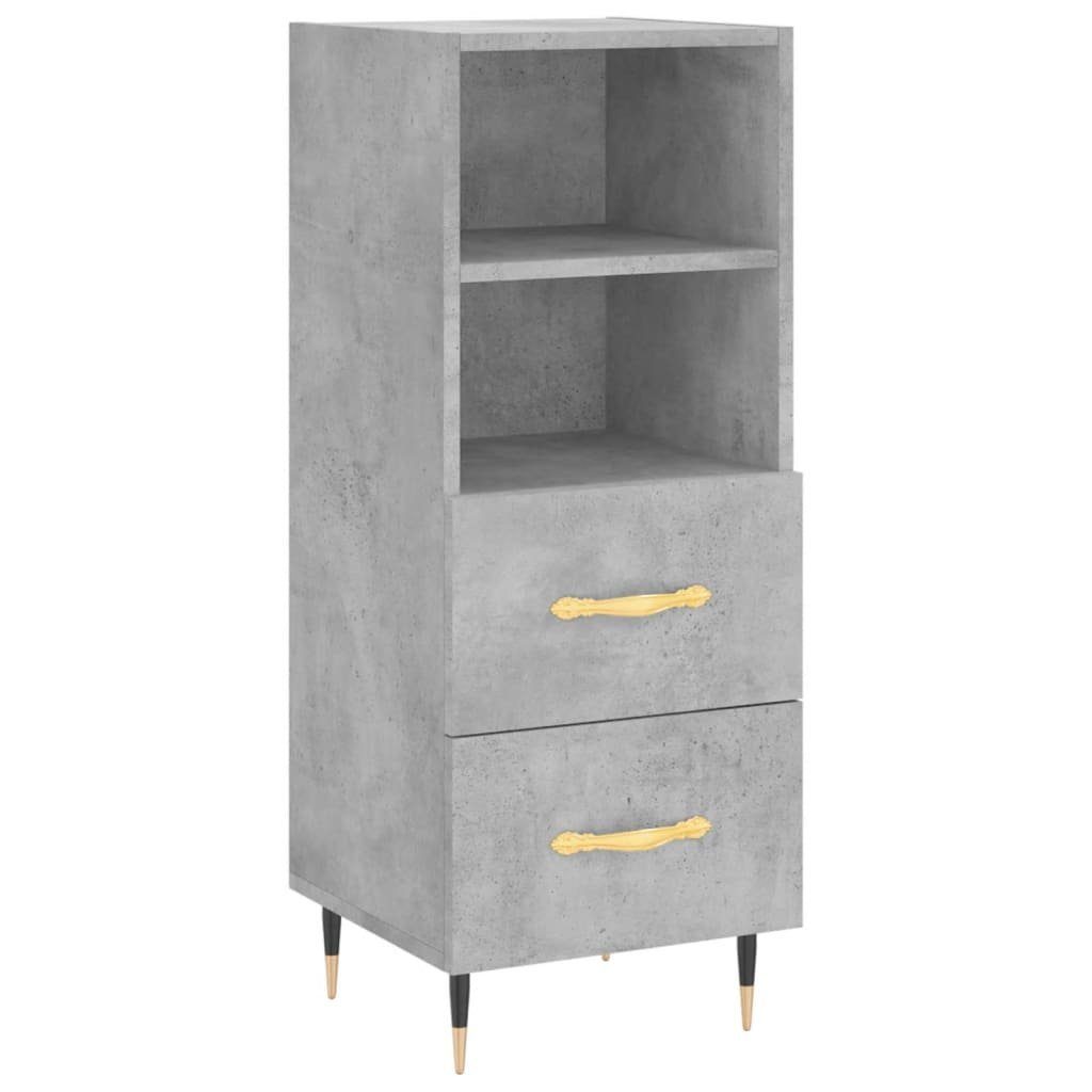vidaXL Sideboard Sideboard Betongrau 34,5x34x90 cm