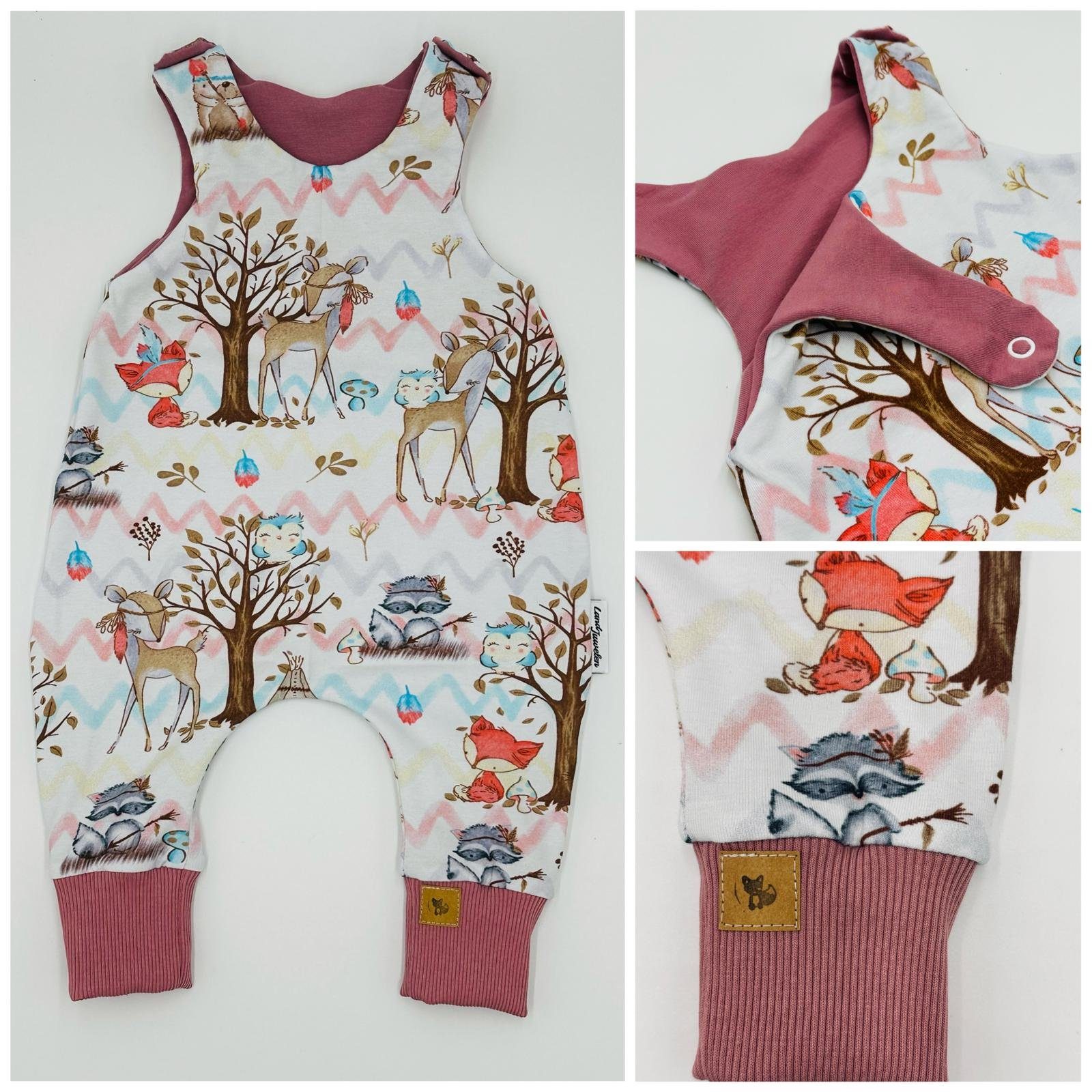 Land-Juwelen Strampler STRAMPLER BOHO WALDTIERE weiß