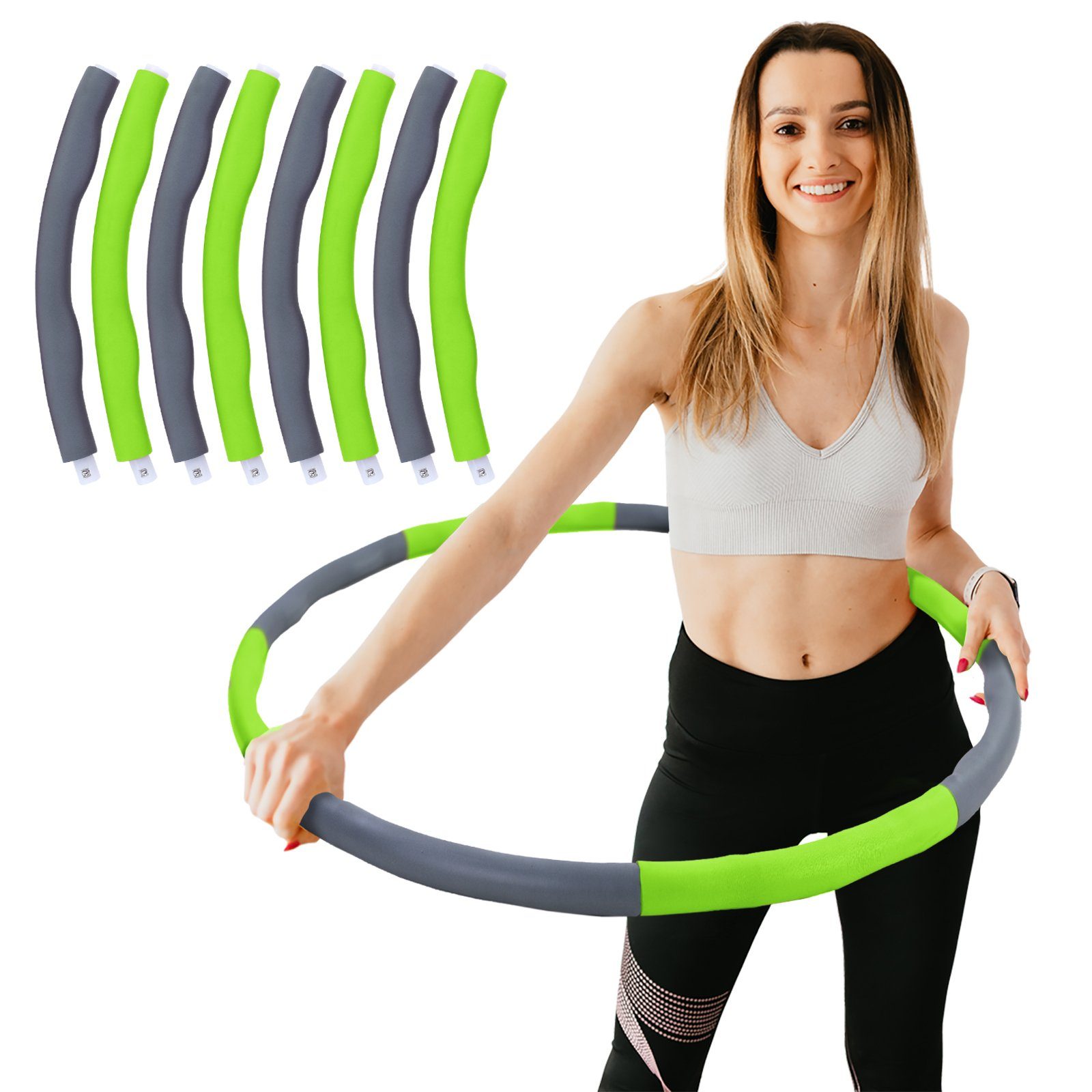 RAMROXX Hula-Hoop-Reifen Fitness Reifen 8 Teile